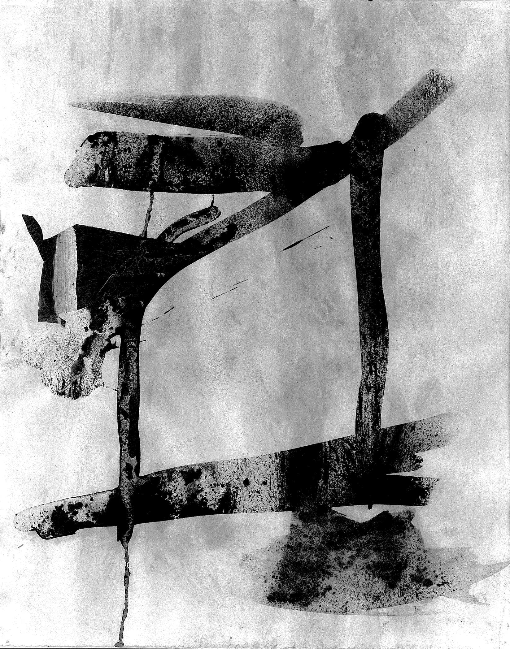  Eugenio Espinoza,&nbsp; My House,&nbsp; 2018  Charcoal and acrylic on paper  14 x 11 inches 