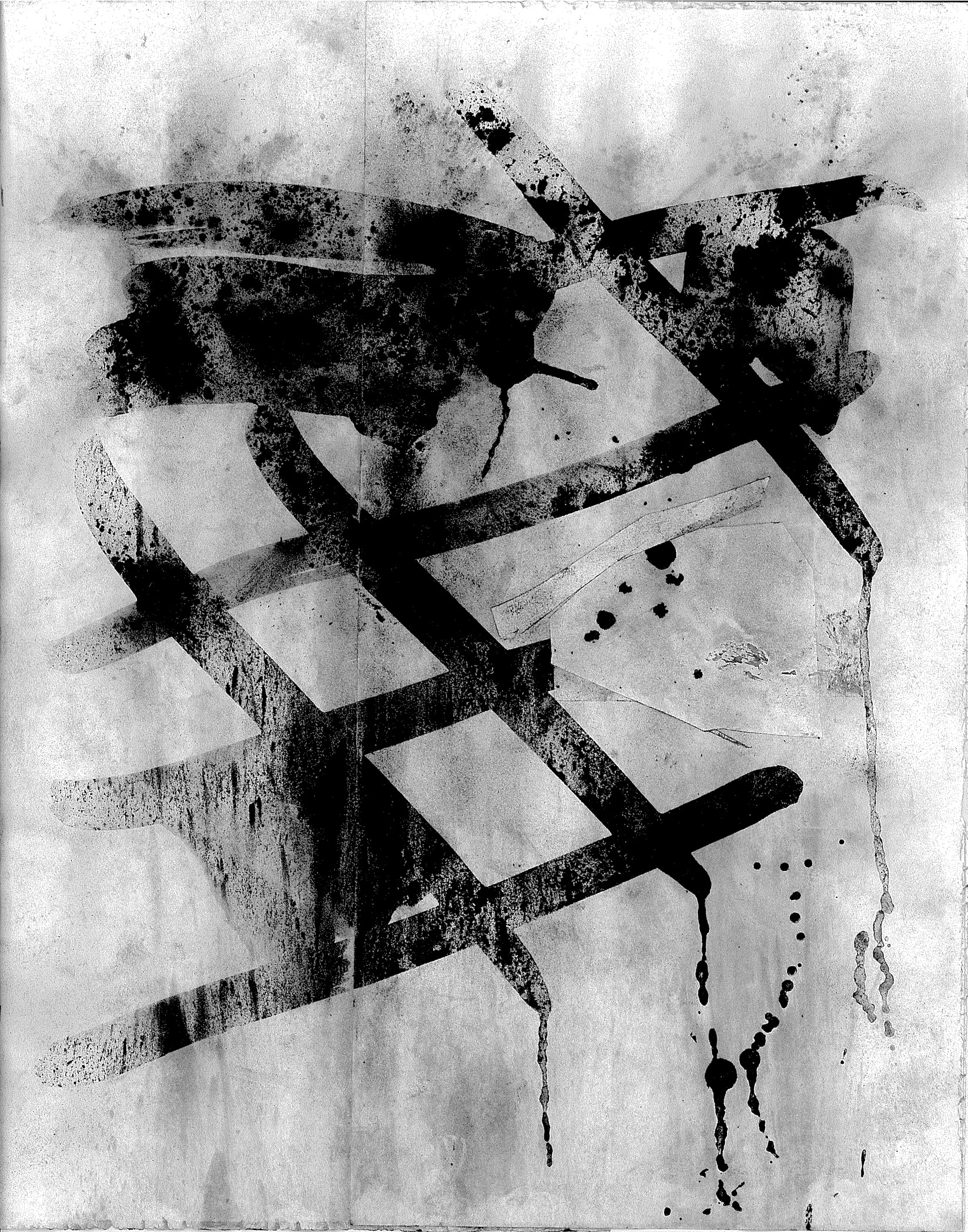  Eugenio Espinoza,&nbsp; Silk Road,&nbsp; 2018  Charcoal and acrylic on paper  14 x 11 inches 