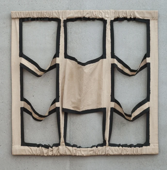 Eugenio Espinoza, Untitled, 1972 Acrylic on unprimed canvas, wood 43.1/2 x 44.1/2 inches Collection: Galeria de Arte Nacional collection, Caracas