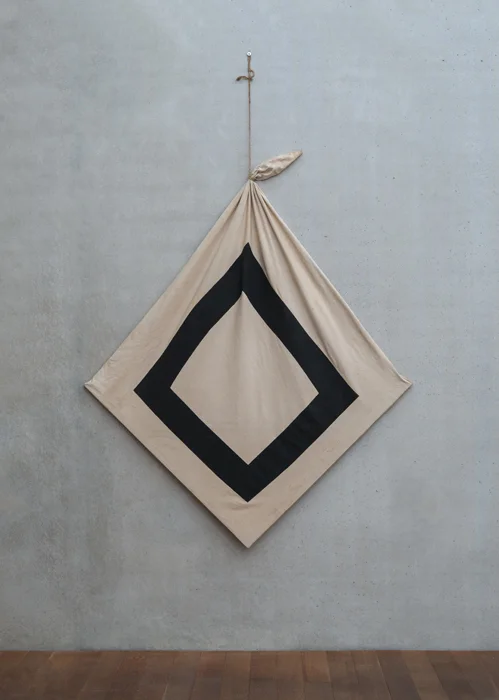 Eugenio Espinoza, Untitled, 1972 Acrylic on unprimed canvas, wood and natural fiber rope Dimensions Variable Collection: Museum of Fine Arts Houston