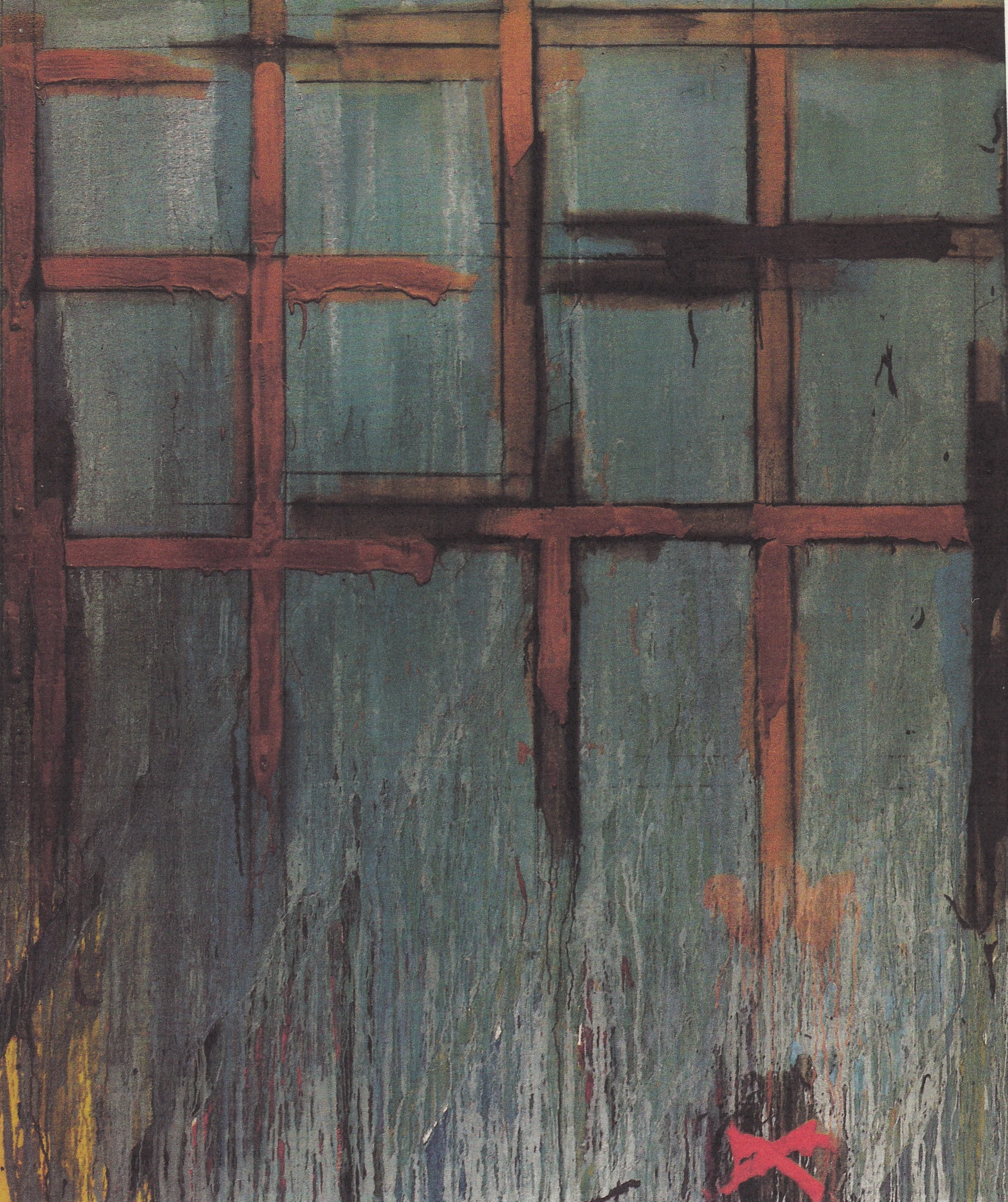  Eugenio Espinoza,&nbsp; Wanari,&nbsp; 1985  Industrial paint on canvas  78.3/4 x 67 inches (200 x 170 cm) 