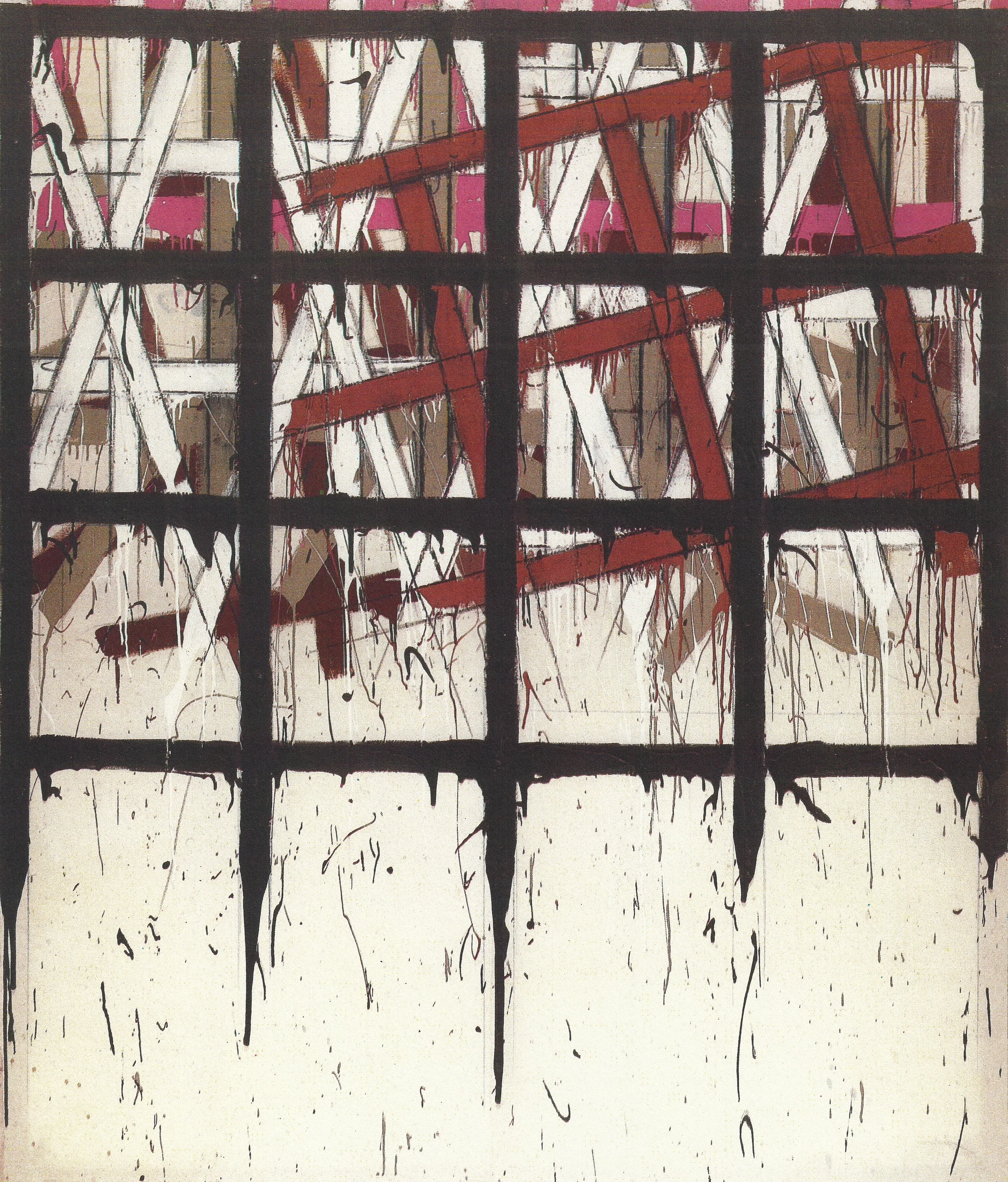  Eugenio Espinoza, W aiamo,&nbsp; 1985  Industrial paint on canvas  78.3/4 x 67 inches (200 x 170 cm) 