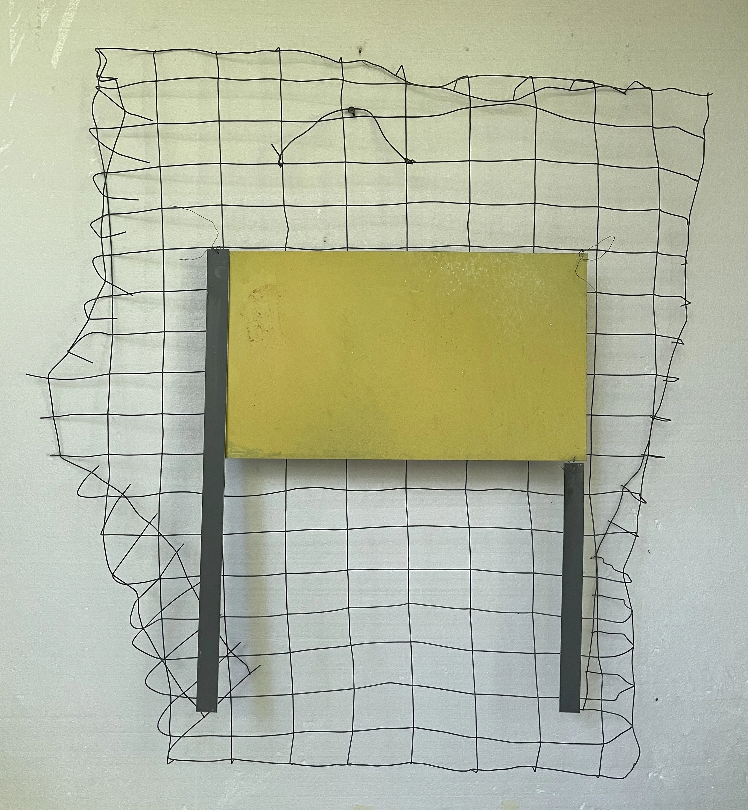   Passageway , 2017  Enamel on aluminum and wire on metal grid  36 x 30 in (91.1/2 x 76 cm) 