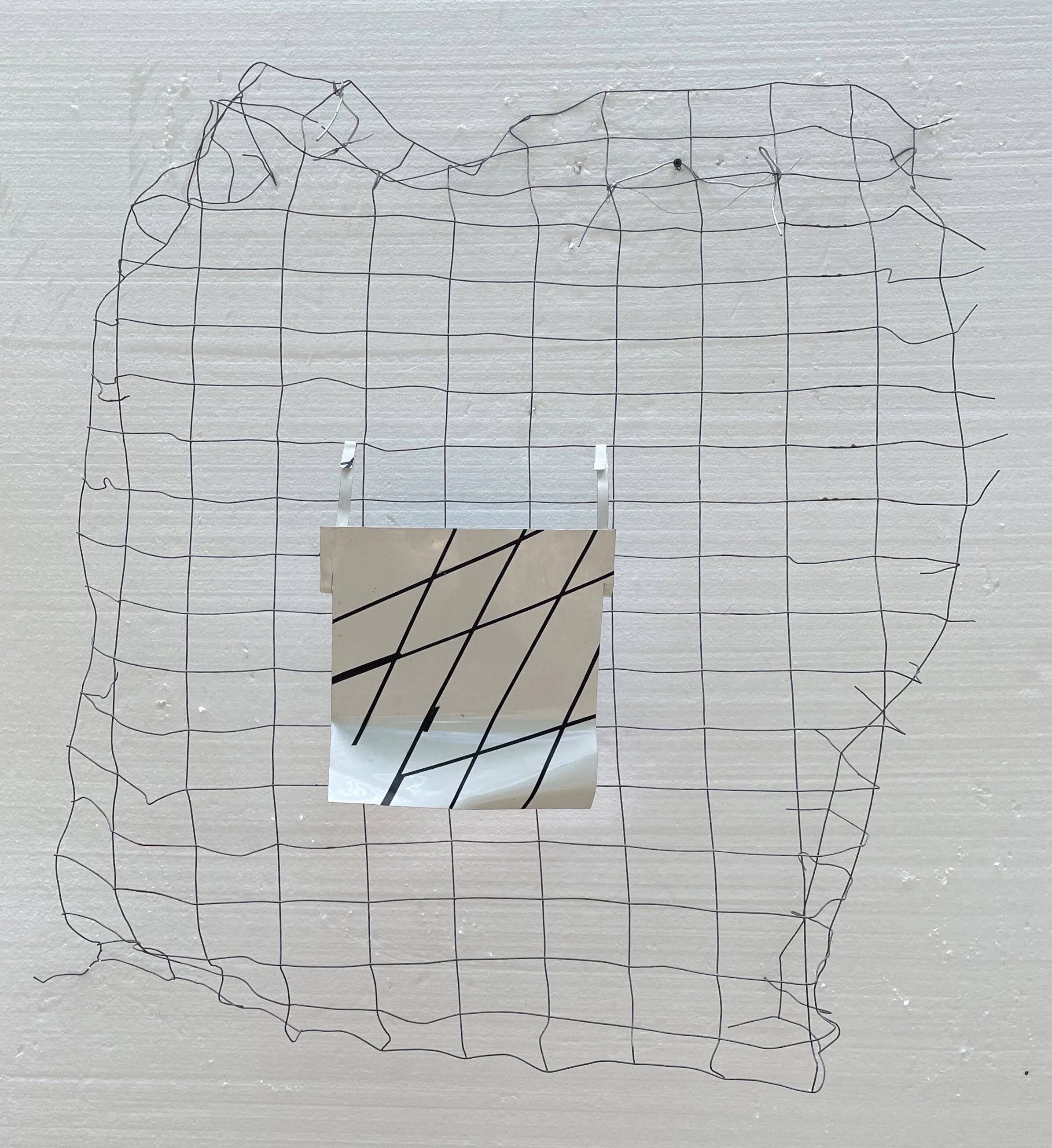   Distanza , 2017  Enamel on aluminum on metal grid  38 x 34 in (97 x 86.1/2 cm) 