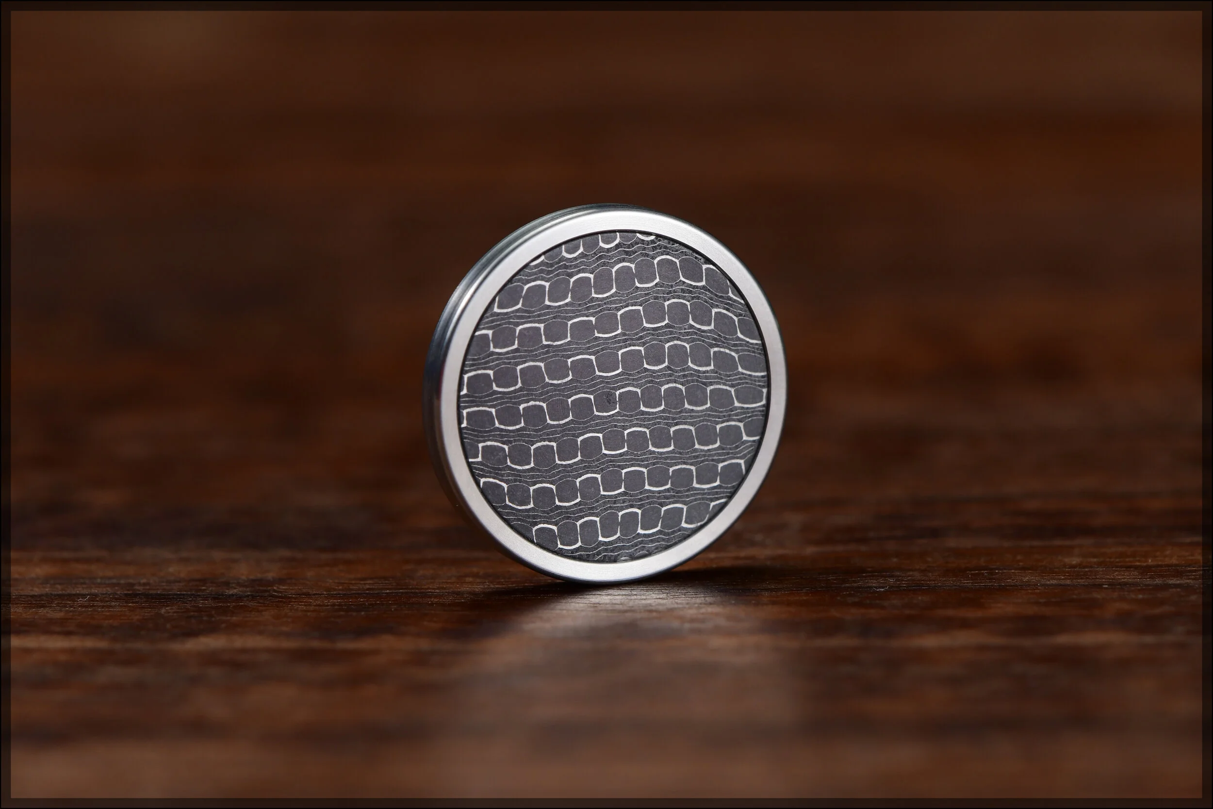 Stainless Steel/Reptilian Damascus Gambit coin
