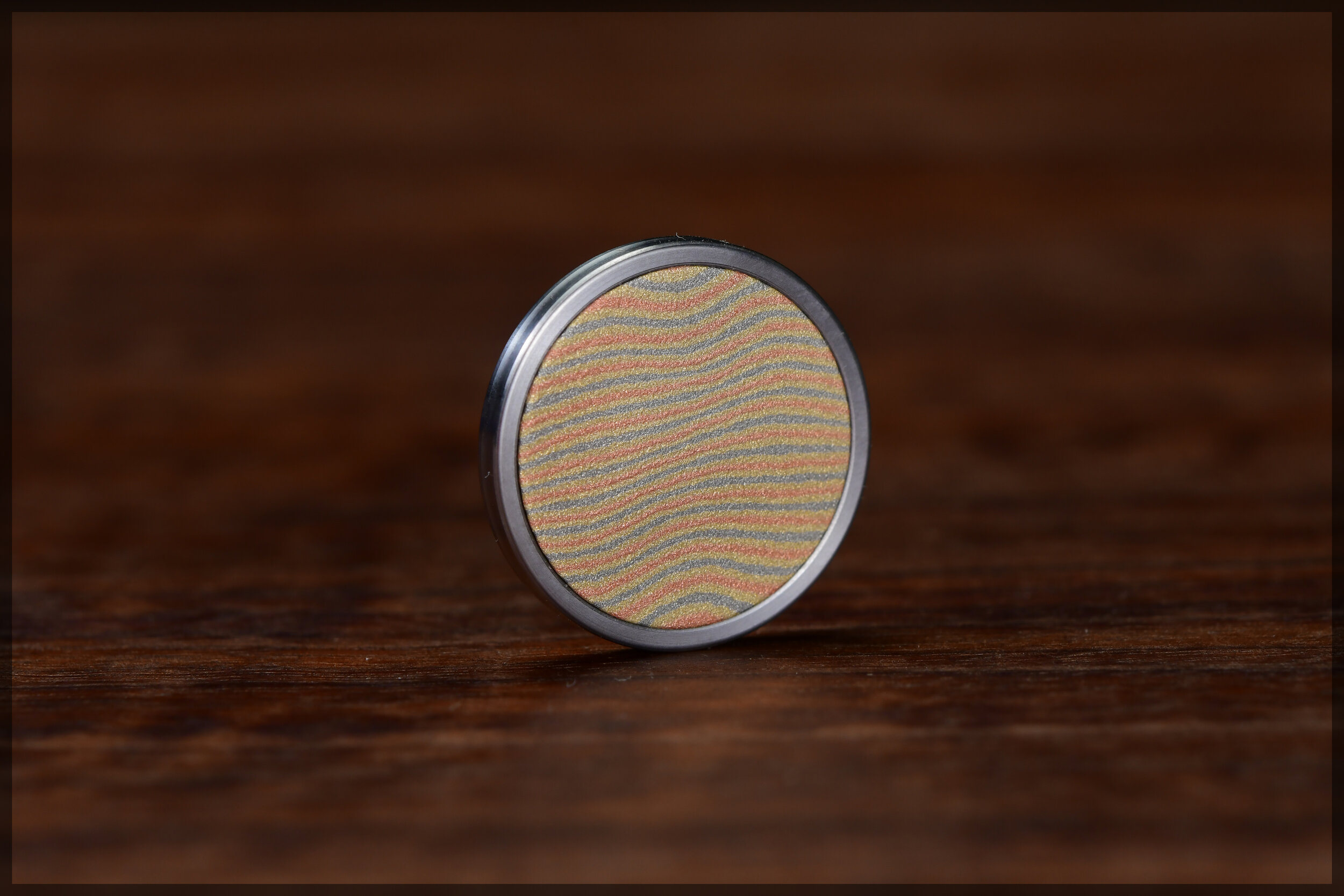 Stainless steel/3 color mokume Gambit coin
