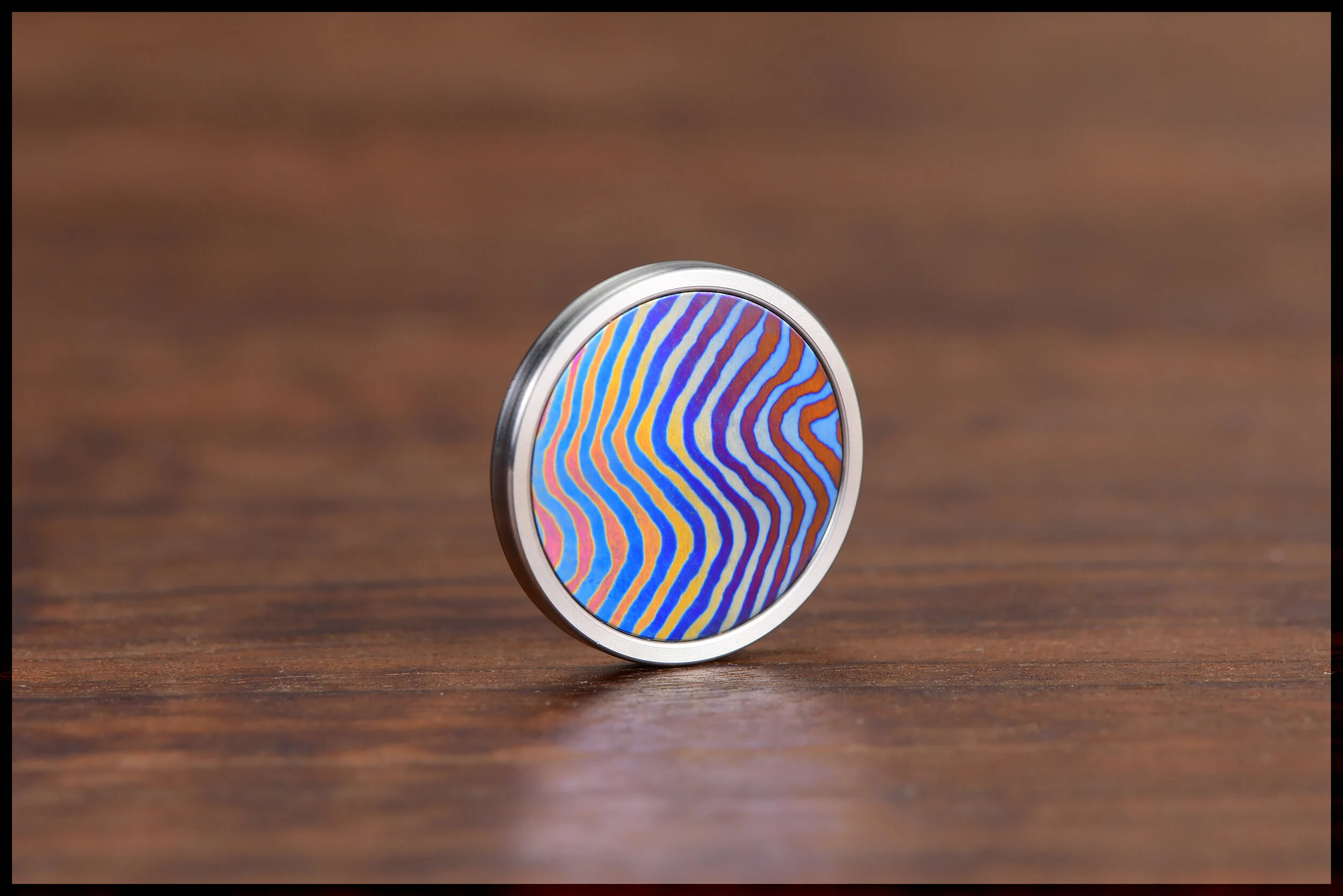 Gambit Coin 2-Piece - Stainless Steel/Gradient Flamed Timascus Inlay #1