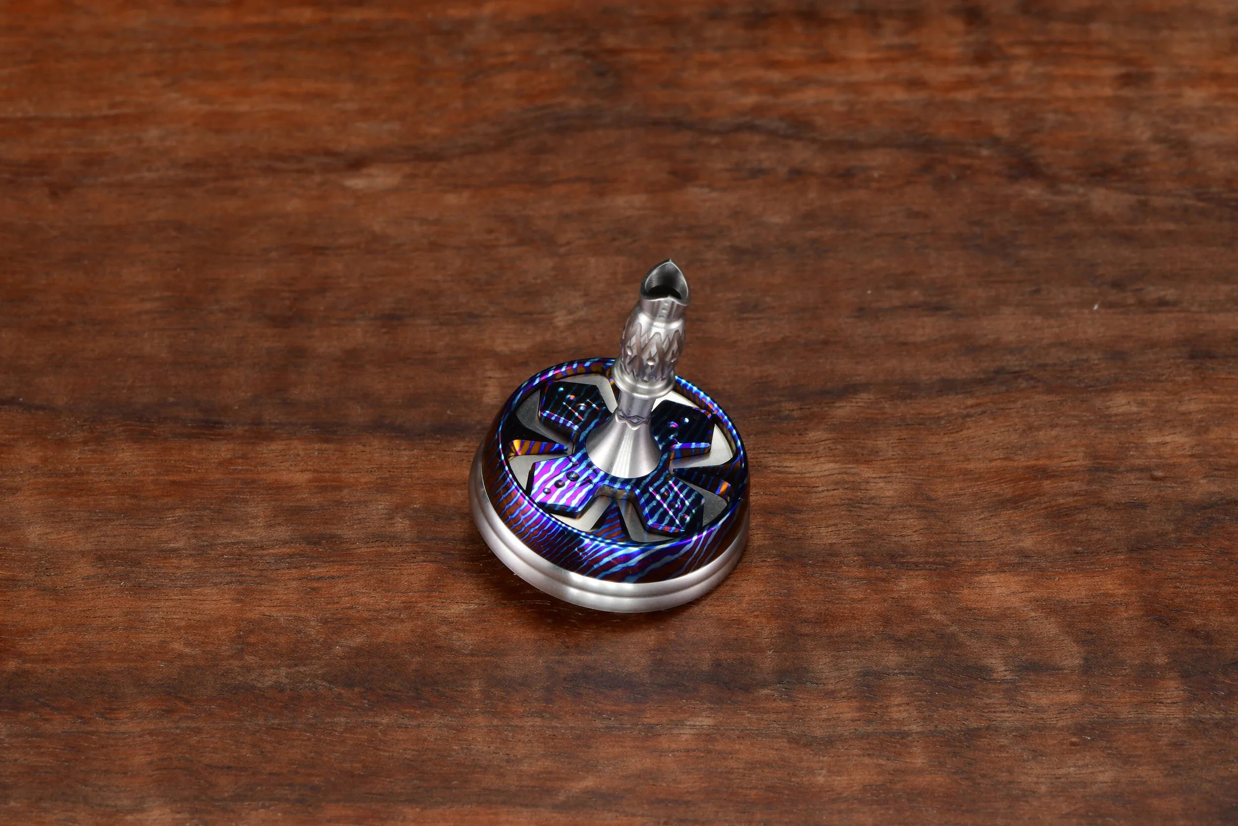 Stainless/Timascus/Timascus/Stainless Bishop Spinning Top