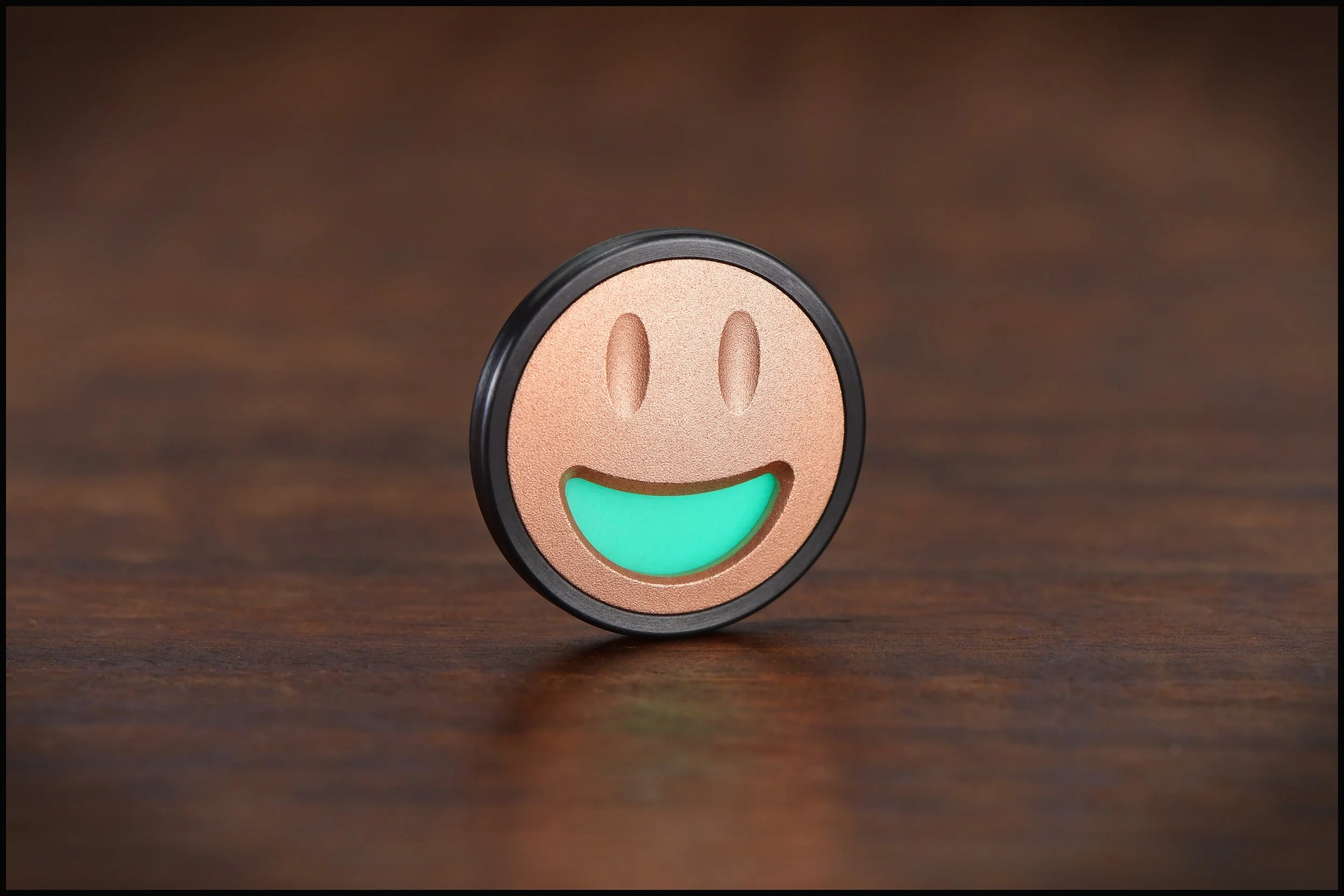 Gambit coin for the Gambit body, zirc/glow/copper Smiley face