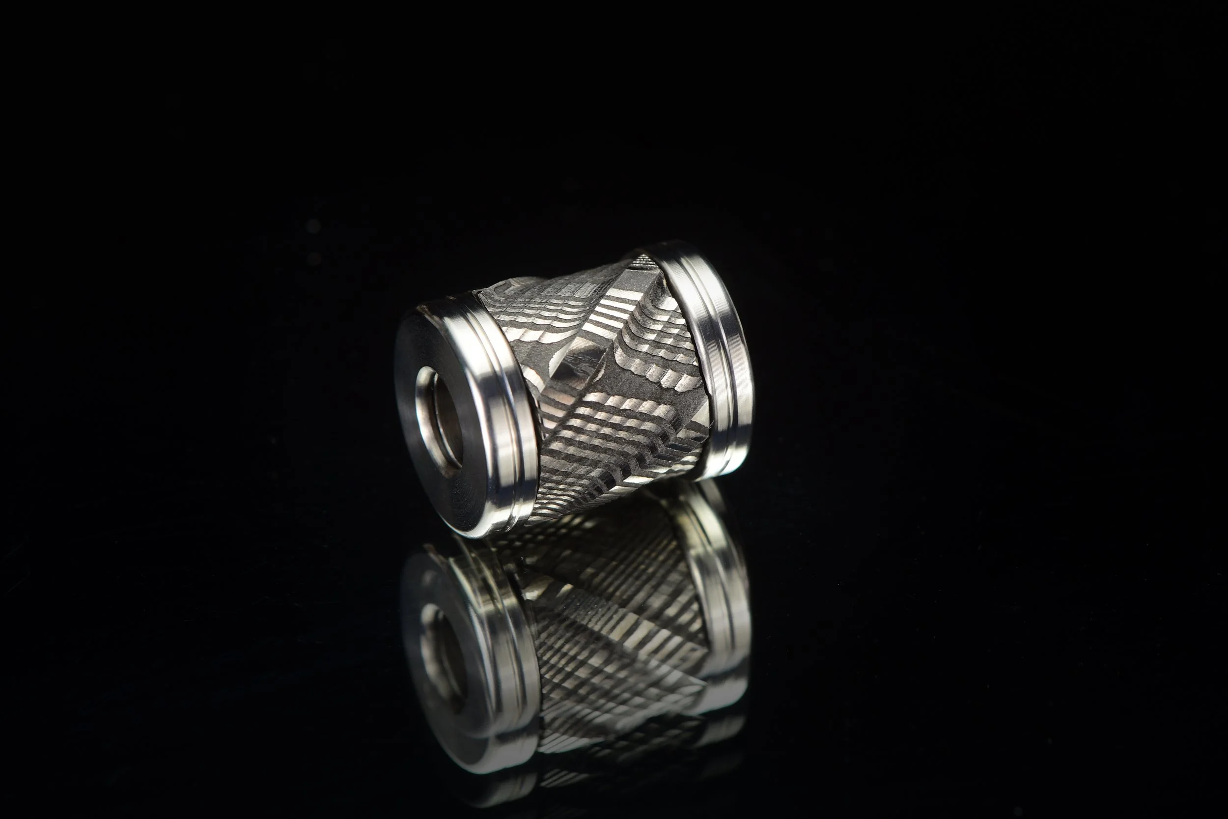 Titanium - Twist Damascus Spin Bead.JPG
