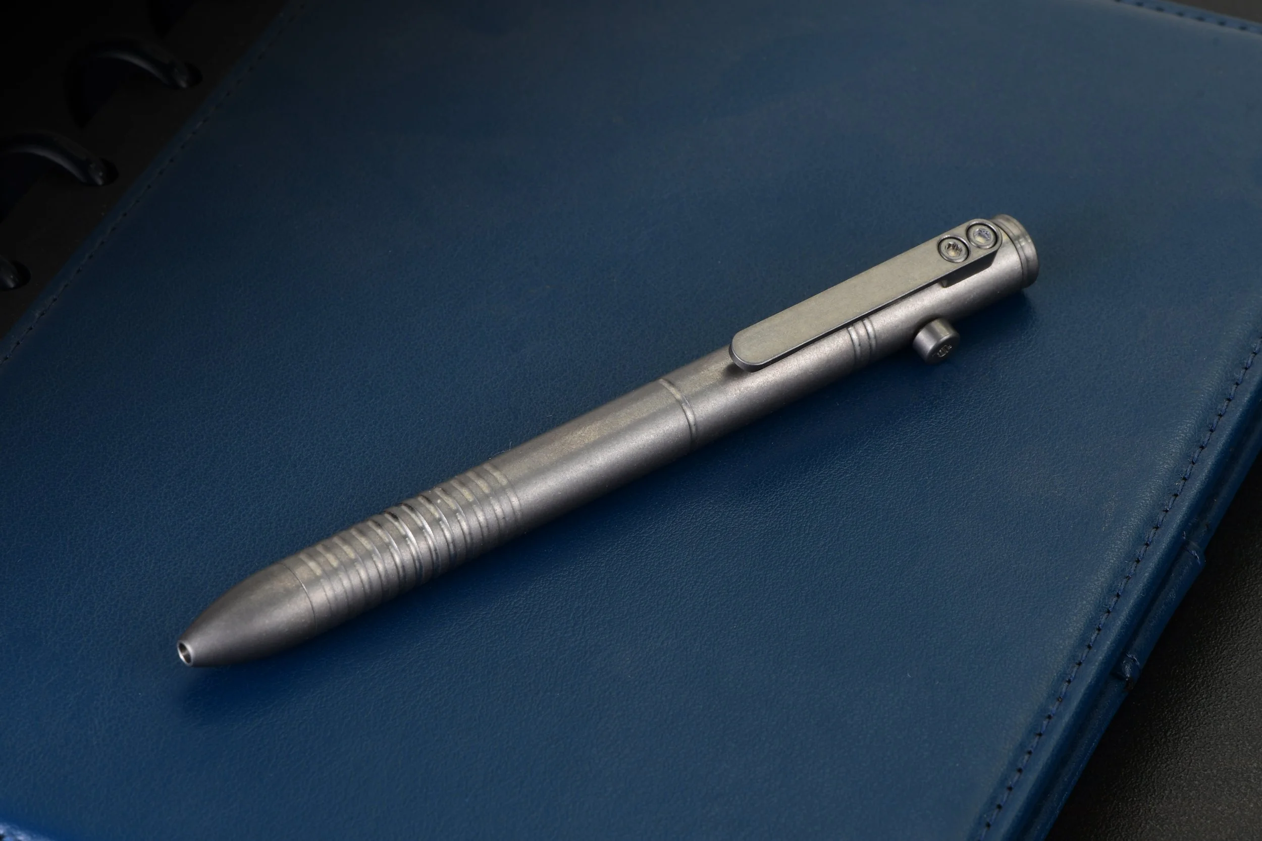 Tumbled Titanium CamPen - Right and Left Hand