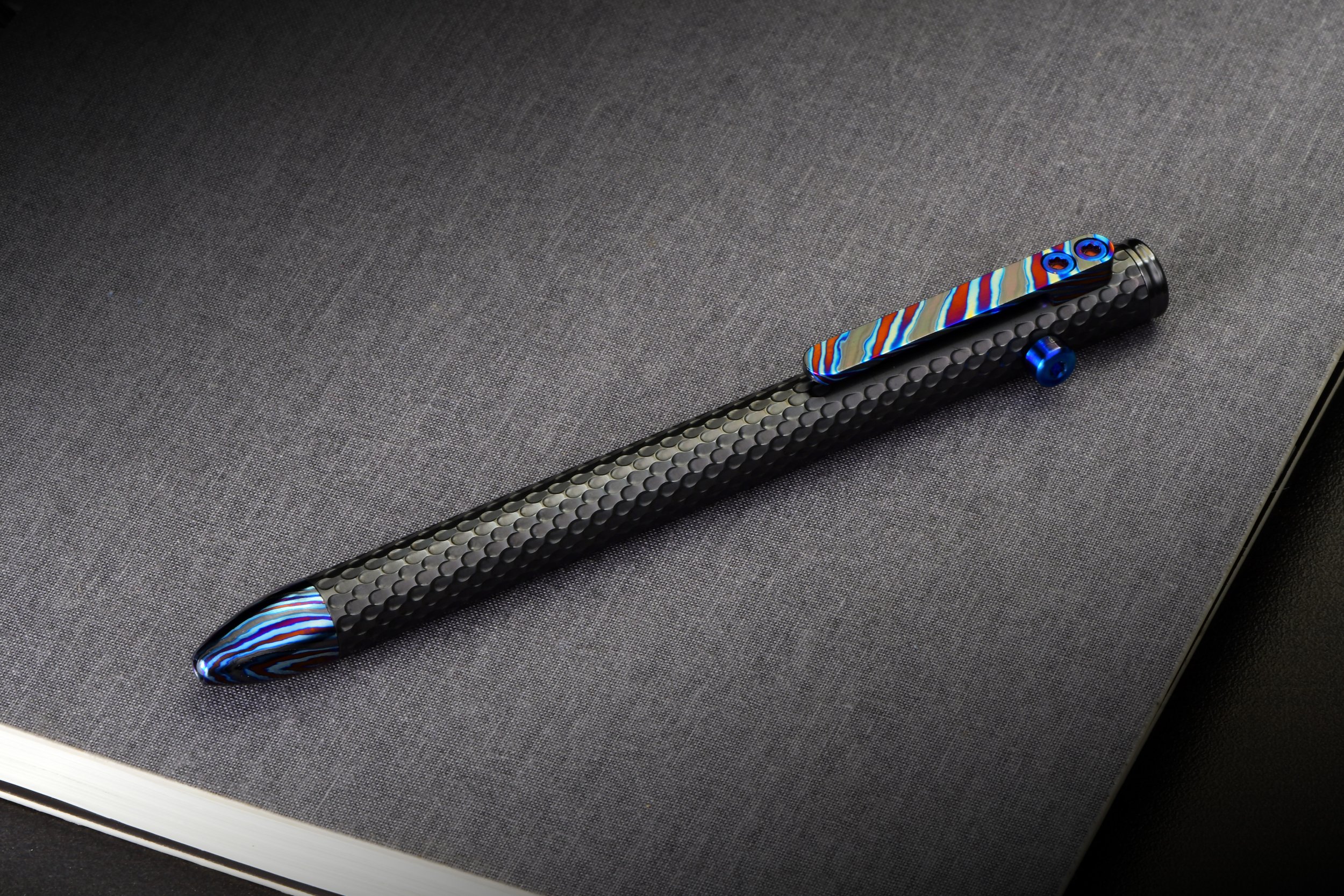 Full Mithril Full-Flamed Zirc CamPen with Black Timascus Accents - V3 Gelion