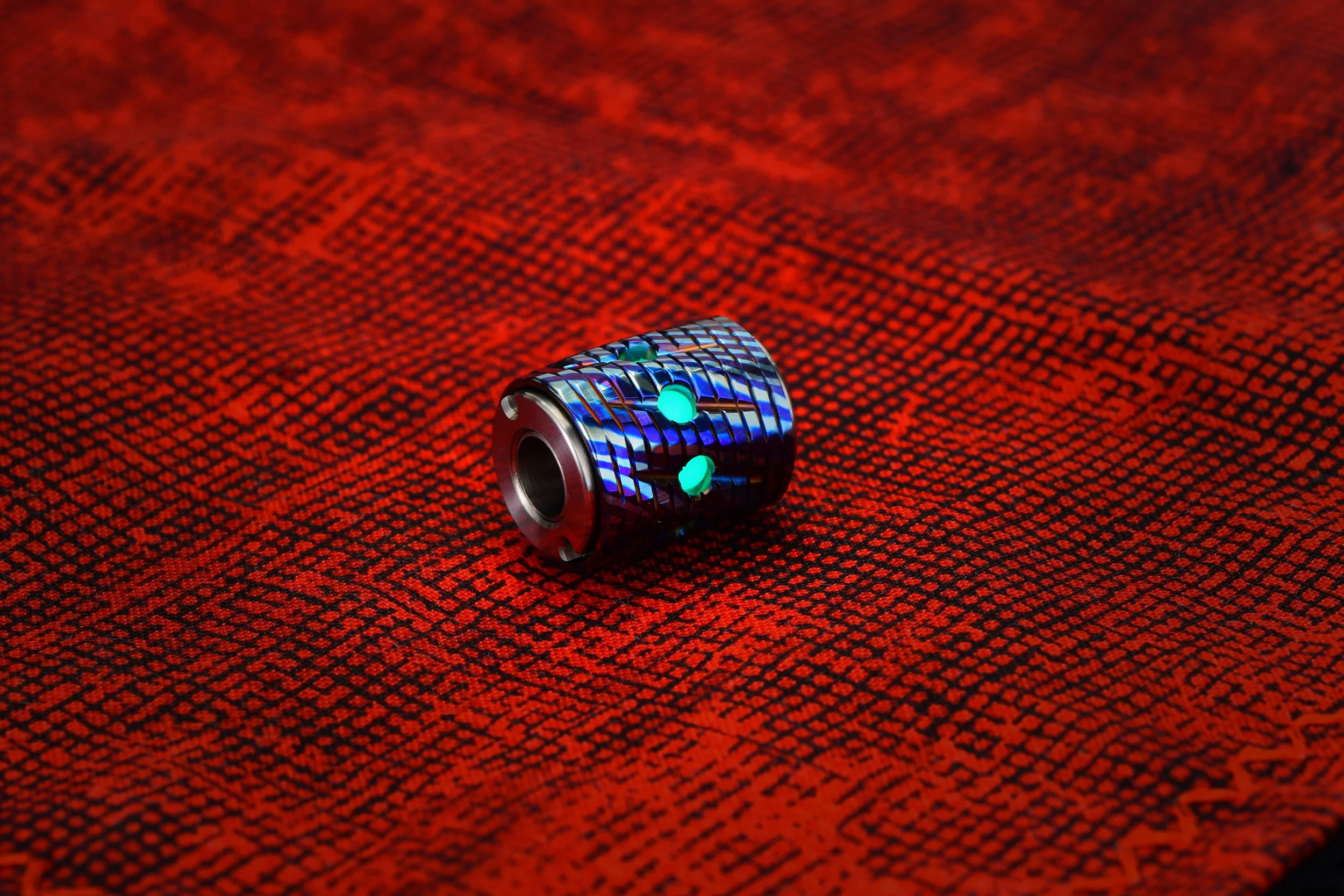 Titanium-Timascus-Glow Barrel Bead.JPG