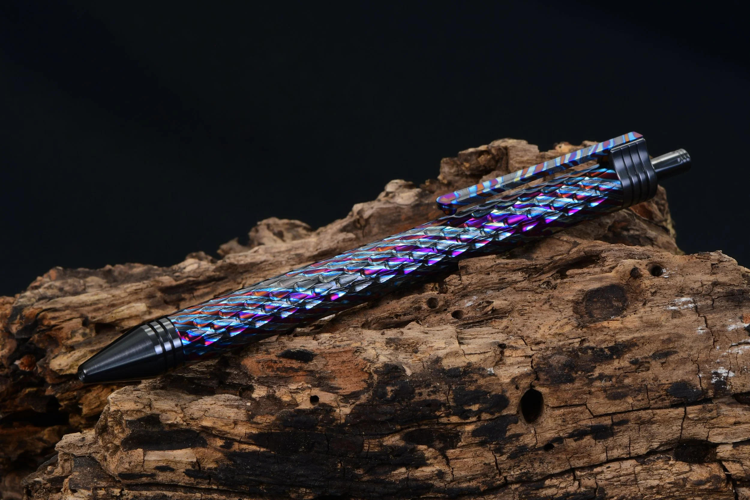 Pen #1 - Black Timascus with Zirc Accents Aether Soul Pen