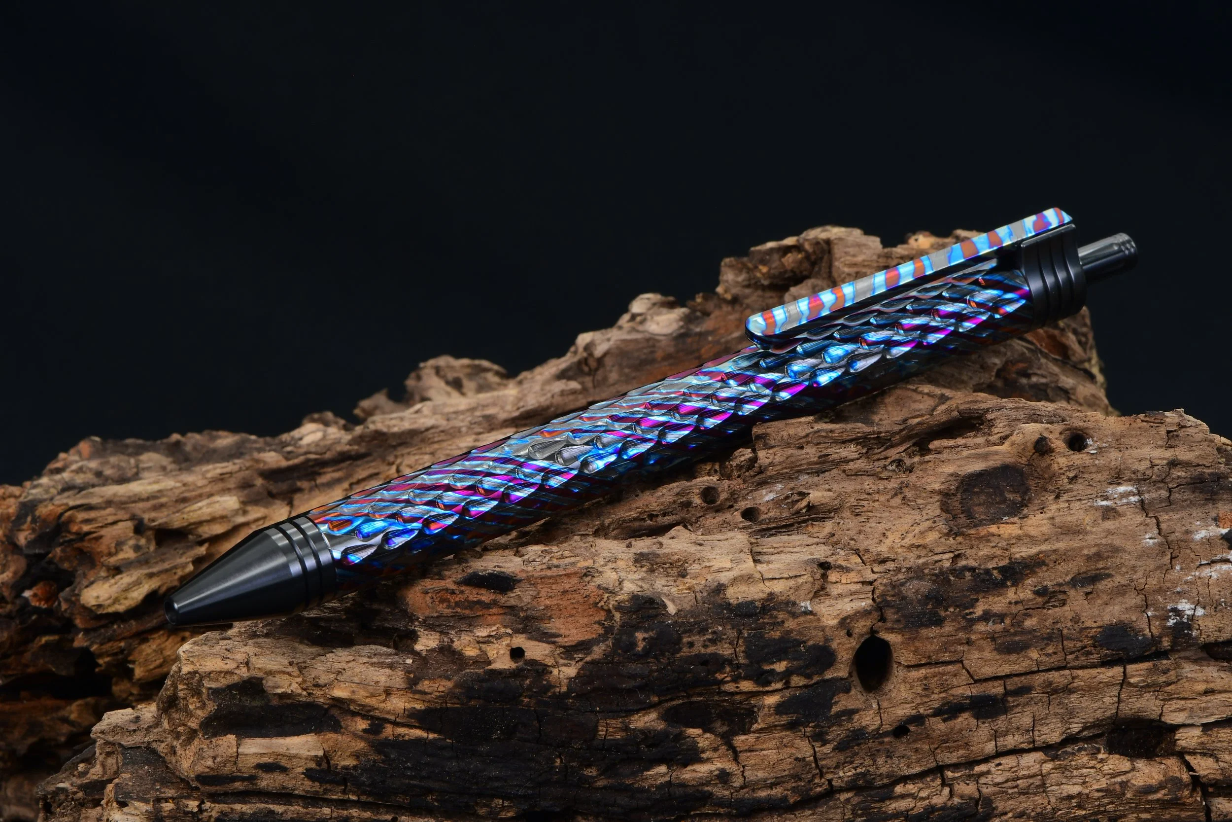 Pen #2 - Black Timascus with Zirc Accents Aether Soul Pen