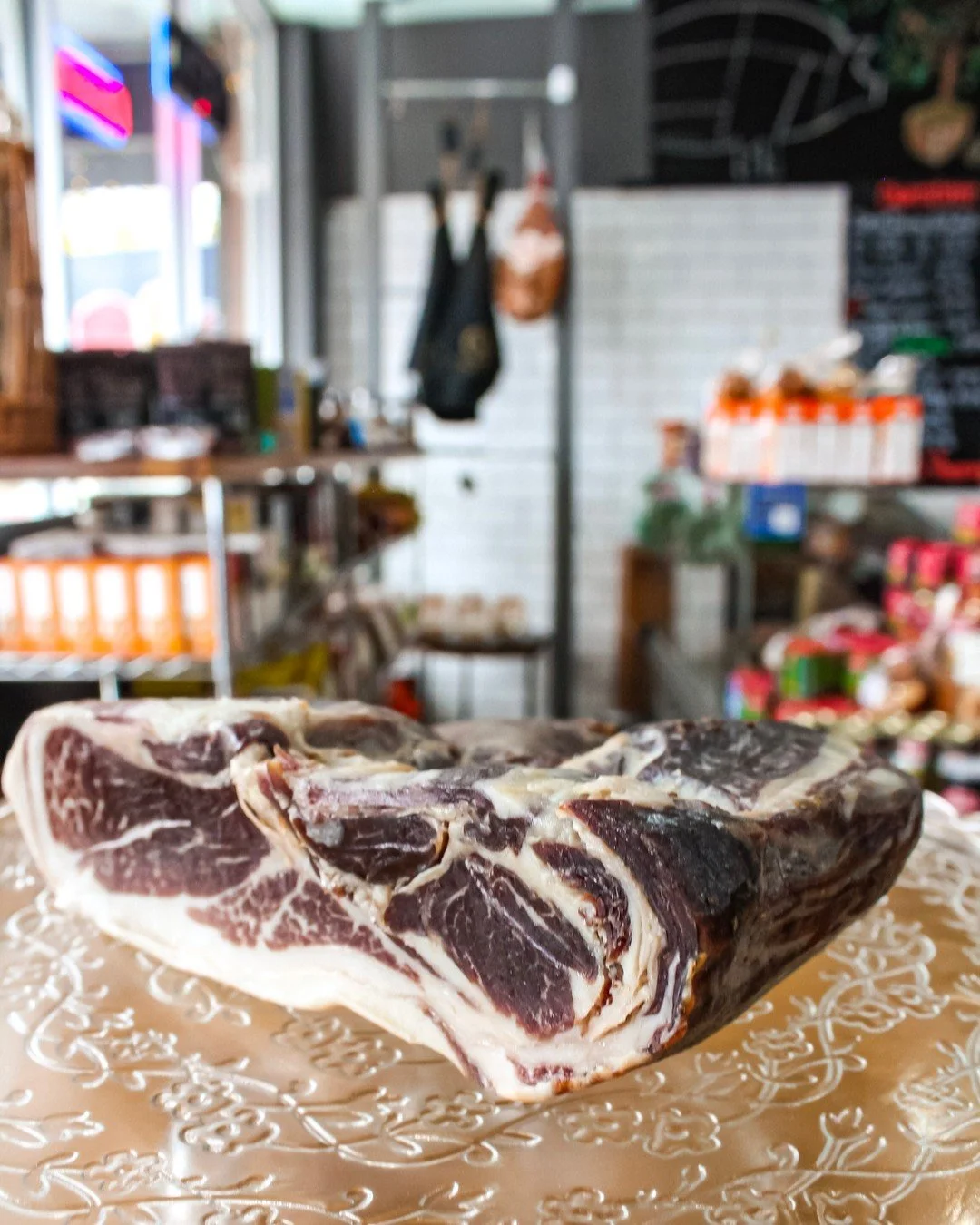 While you're in the store this week picking up Thanksgiving orders - have Nikko slice you up some Jamon Iberico to take home. It will wow your guests as an appetizer and bring the pride of Spain to your Thanksgiving table. 

This Spanish cured ham ma
