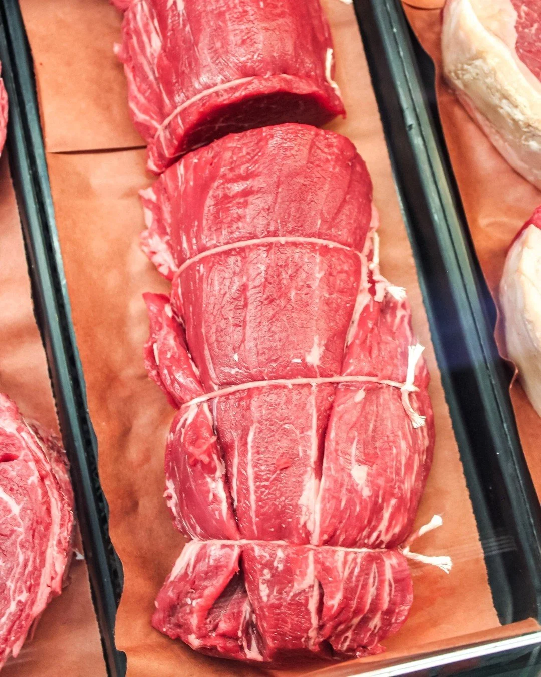 Cases are stocked with Prime Certified Humane Angus beef tenderloin. Come &amp; get it for your holiday roasts.

We're open 8am-5pm Christmas Eve. 

#beeftenderloin #bethesdamd