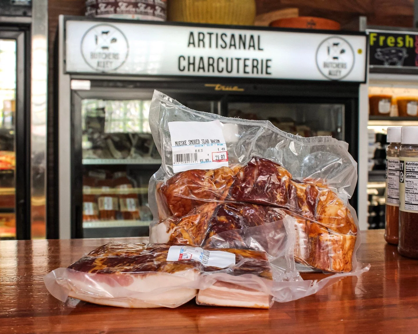 New in the case the legendary @nueskes Applewood smoked slab bacon. 🥓

Get it while the gettin's good. 

#bacon #applewoodsmokedbacon