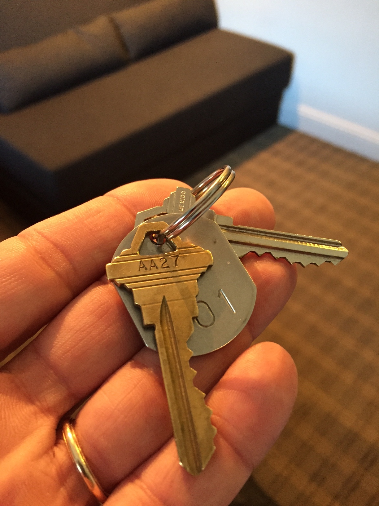 Keys to room at the CharlesMark Hotel