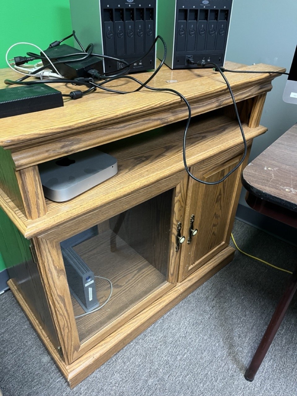 TV Stand/Hutch - Oak Particle Board