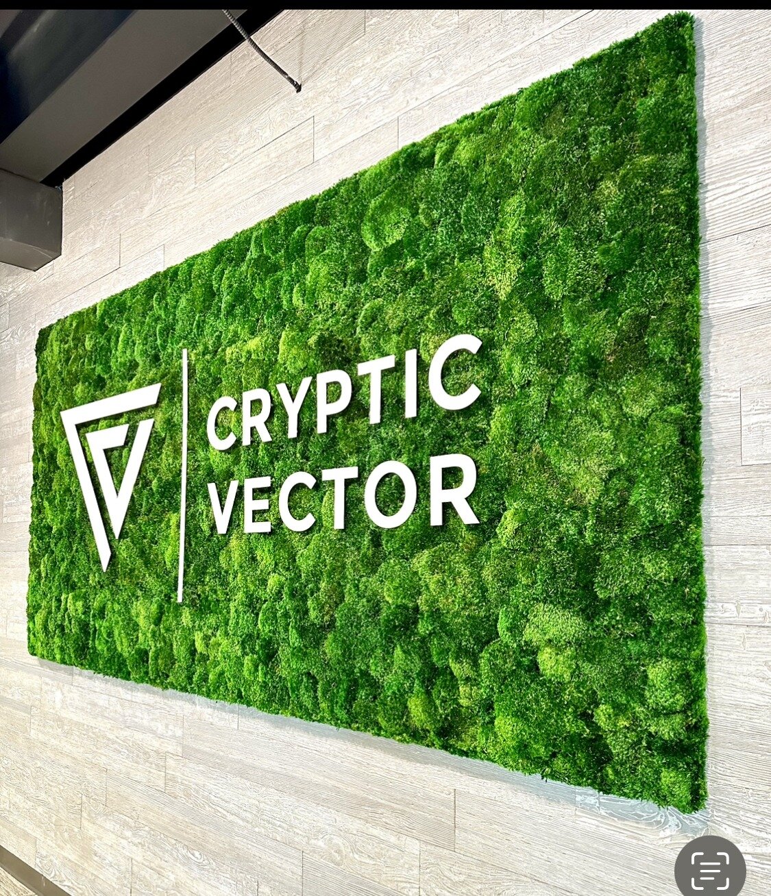Looking for a green wall that incorporates your logo? We can take care of your signage needs! We work with wood, acrylic, brushed aluminum and LED.

Seen here are a few examples of white acrylic signage - it bursts off of our green walls! 🌿