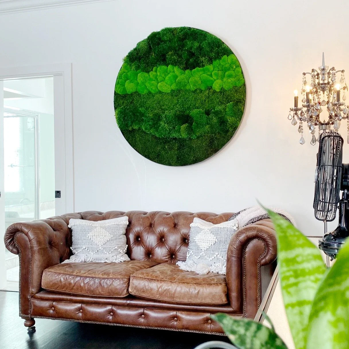 A fresh perspective on wall art. A little organic texture to bring a fresh contrast to classic interior design.

#mossart #moss #interiordesign #interiorinspo #walldecor #wallartdecor