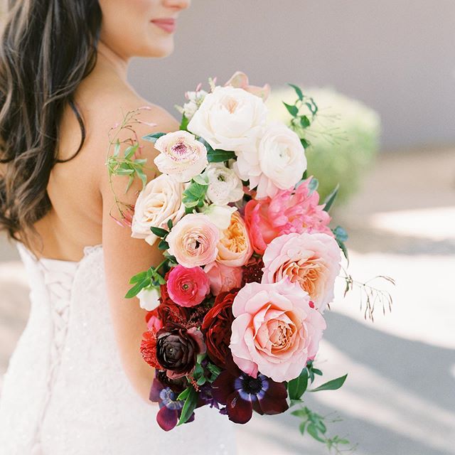 our bride wanted an ombr&eacute; floral scheme of saturated blushes, pinks, and plums. so grateful to work with such an amazing team. @konsideritdoneweddings is so talented and hard working. missing this february magic. Featured on @caratsandcake thi