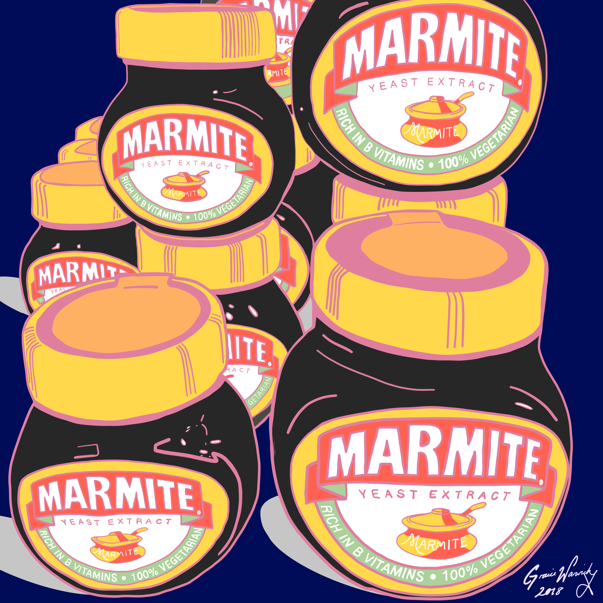  Illustration  “Marmite Jars”  2018 