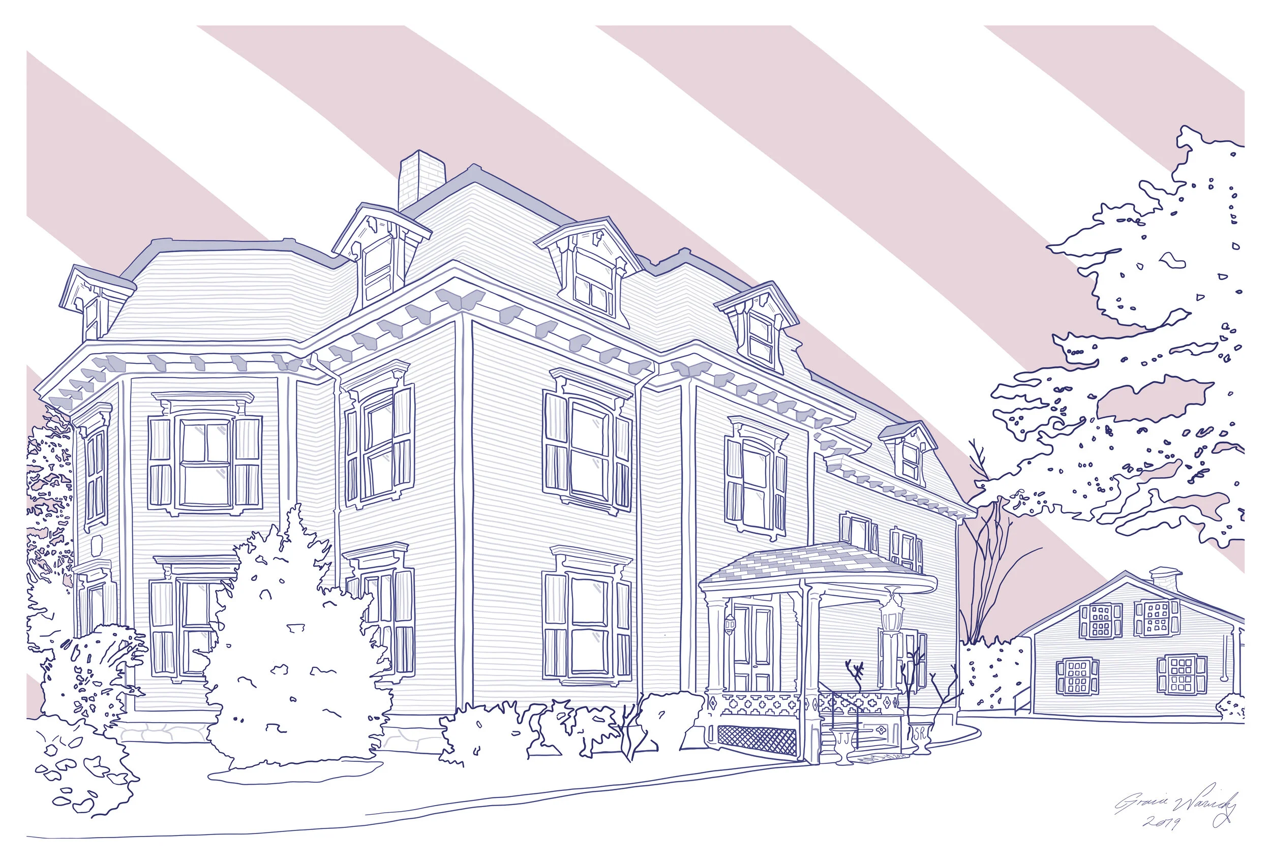  Illustration  Commission “Wedding in Newport, RI”  2019 