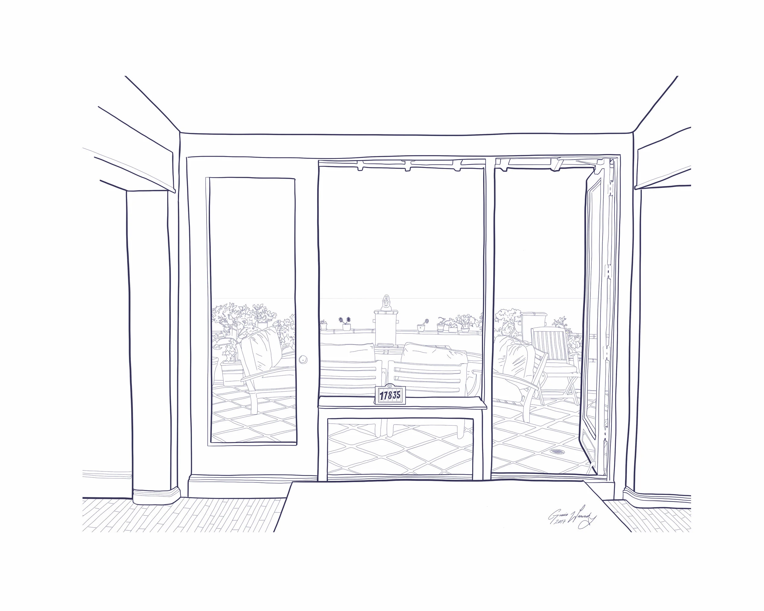  Illustration  Commission “Patio”  2017 