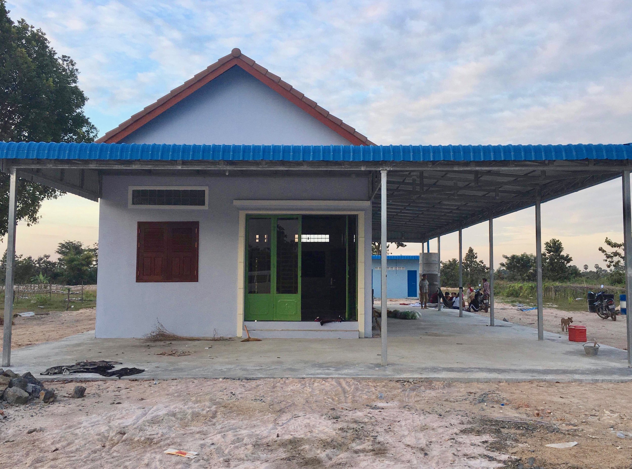 Front view of newly completed workshop
