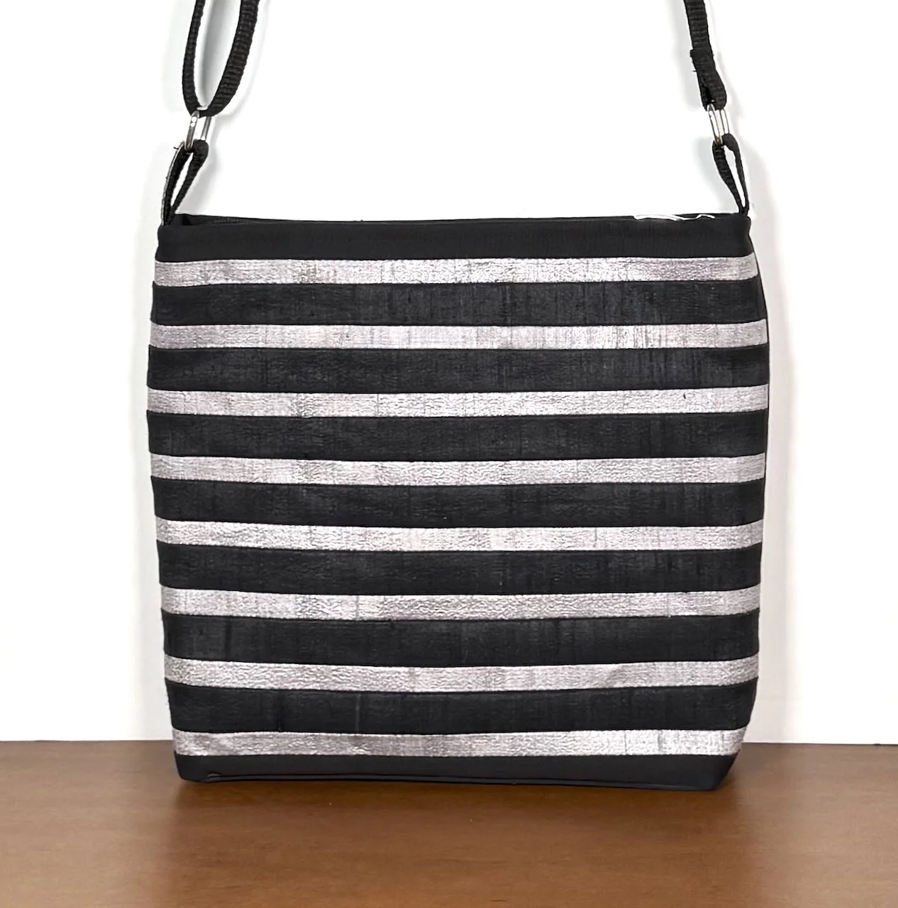 Silver stiped bag-front.jpeg