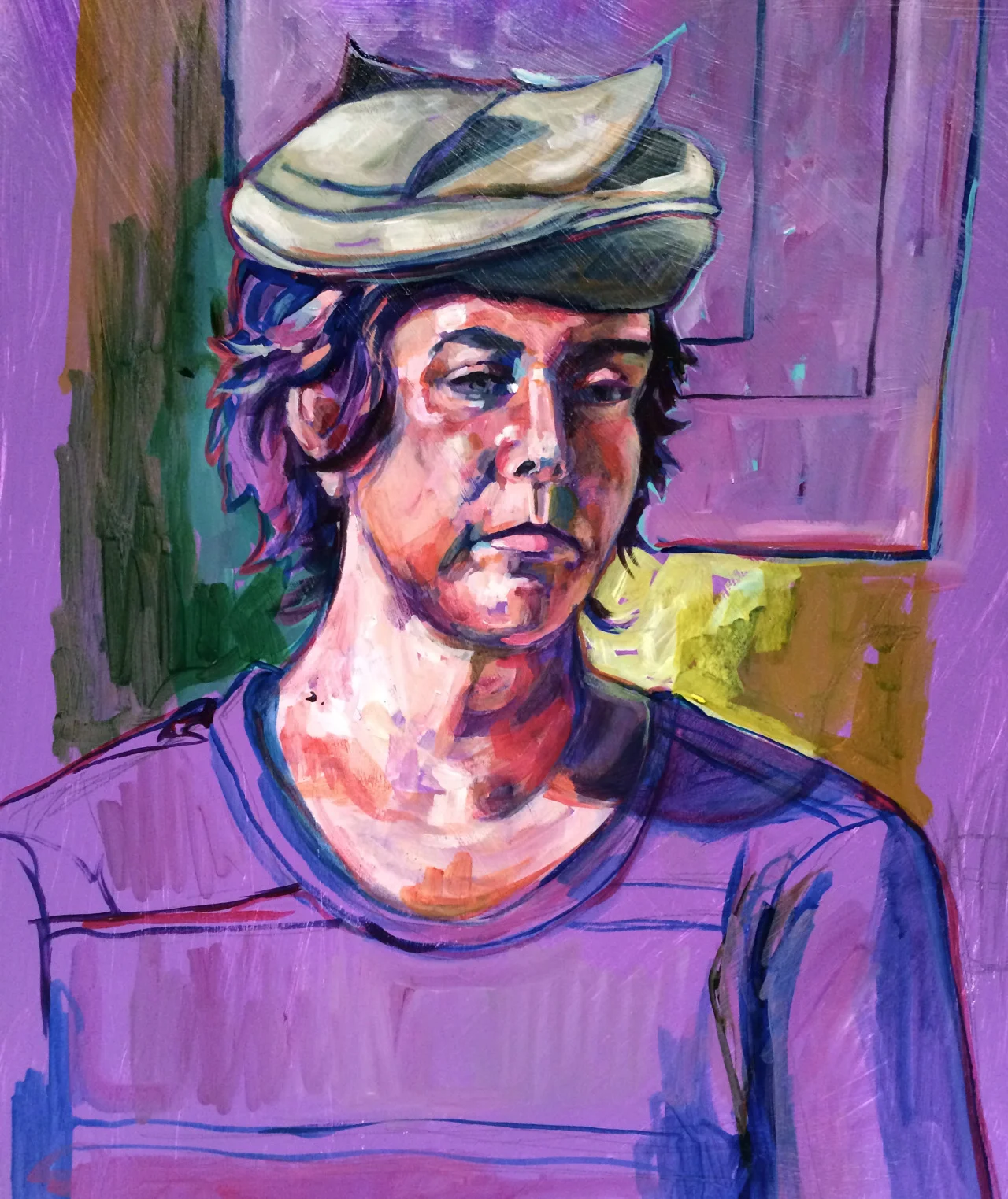 Mary. Painted October 14, 2014. Acrylic on paper. #bayareafigurepainting