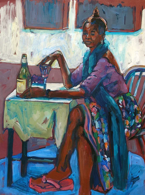 Judith on Flickr.
The model was Judith and she was awesome! Such a great pose, but all I had to paint on was this dark reddish paper and the entire painting turned out very dark overall, but that’s okay I guess. Except what is up with that huge flip flop? Sometimes I think the subtle foreshortening is going to be the death of me.