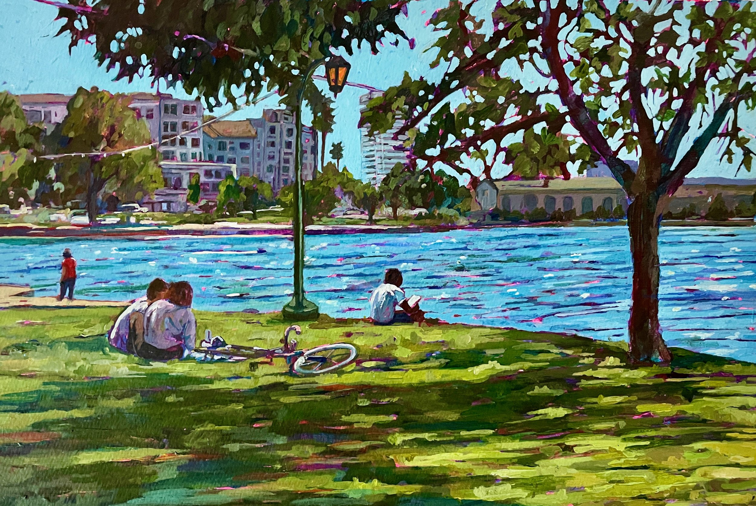 People at Lake Merritt