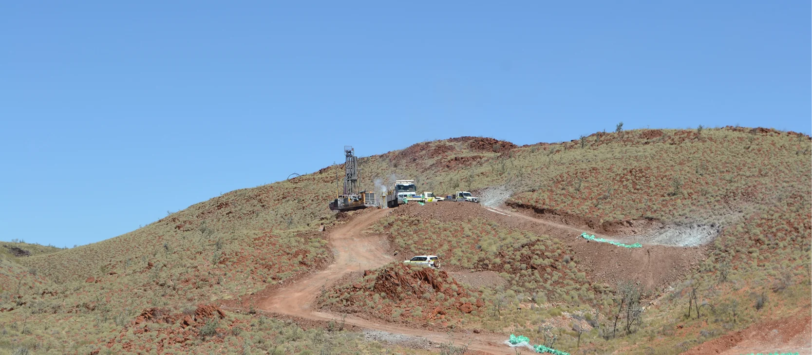 Figure 1: Drilling underway as part of the maiden programme at the Lynas Find lithium project. 