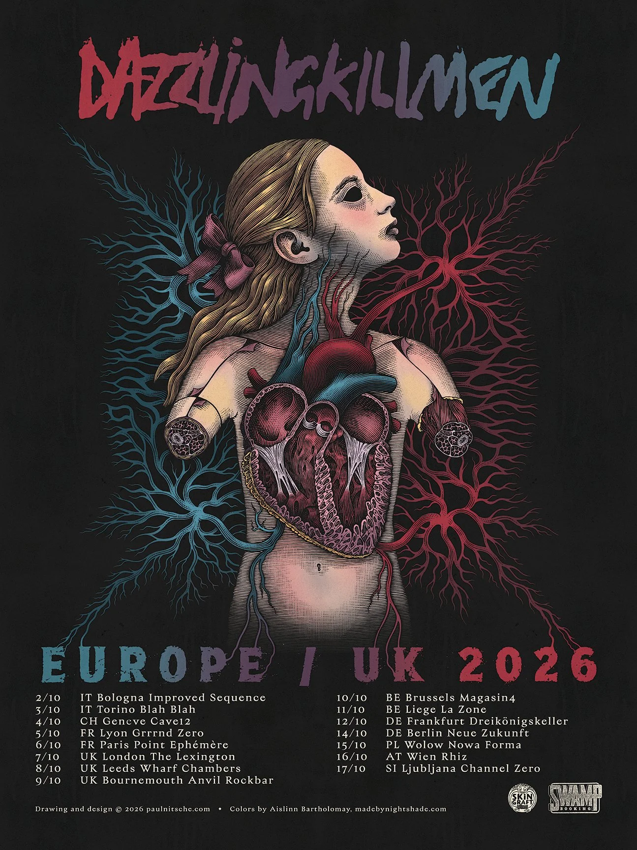 Dazzling Killmen European/UK 2026 Tour Poster