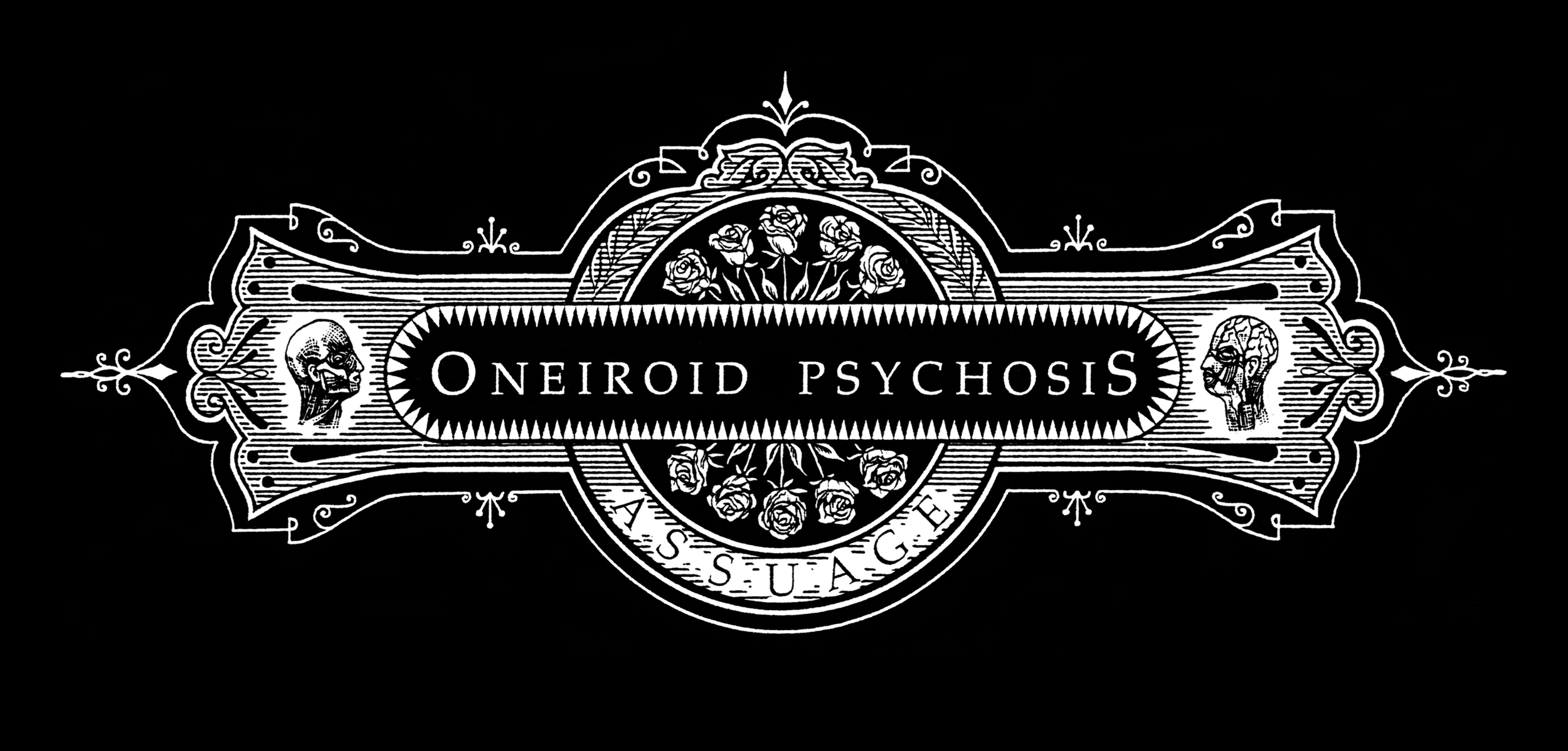   Oneiroid Psychosis,  Assuage . Title frame for CD single.  1996. Pen and ink, Scratch board. 