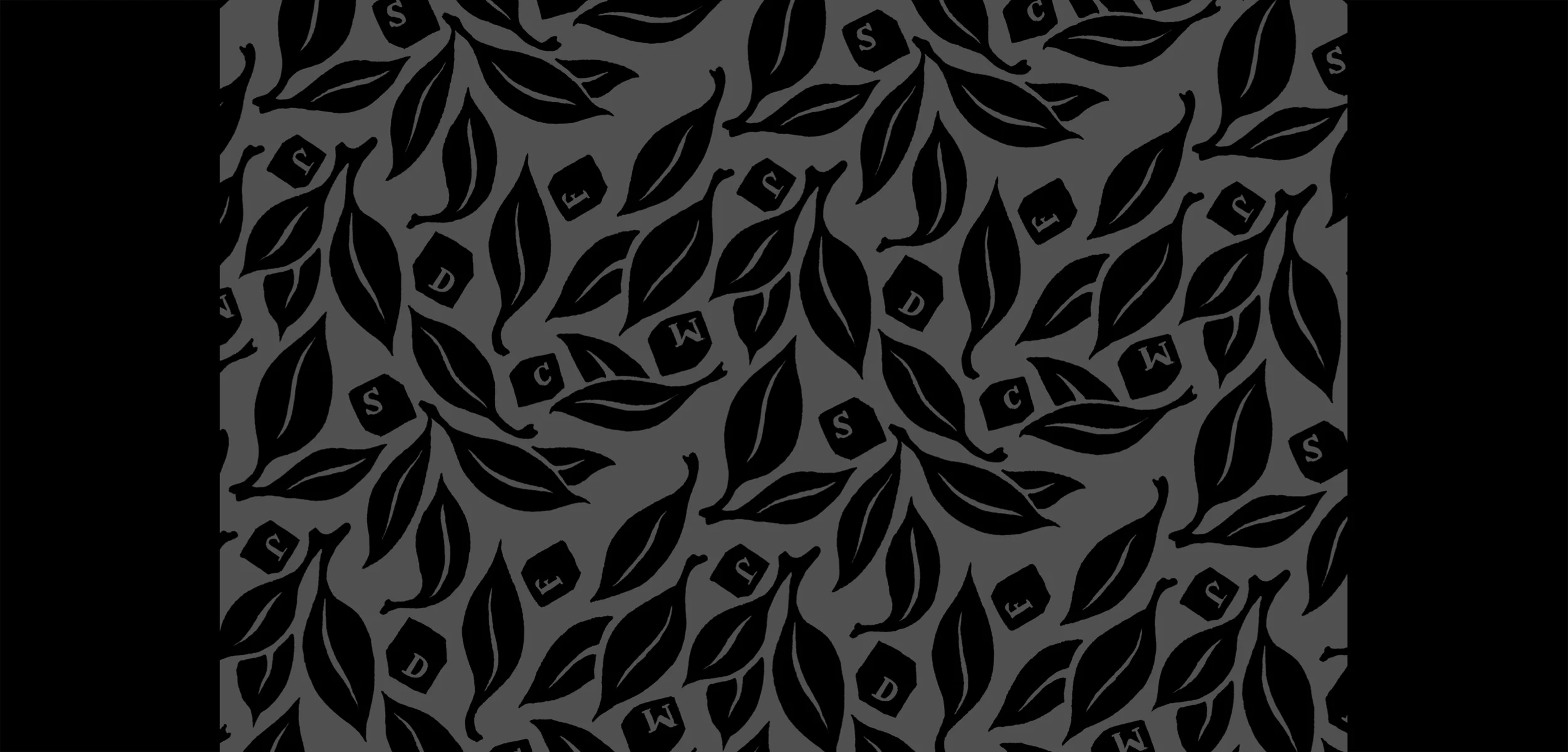 Hiding in the Trees . Pattern used on page five. 1994. Pen and ink. Published in David Greenberger's No More Shaves . Published by Fantagraphics Books.