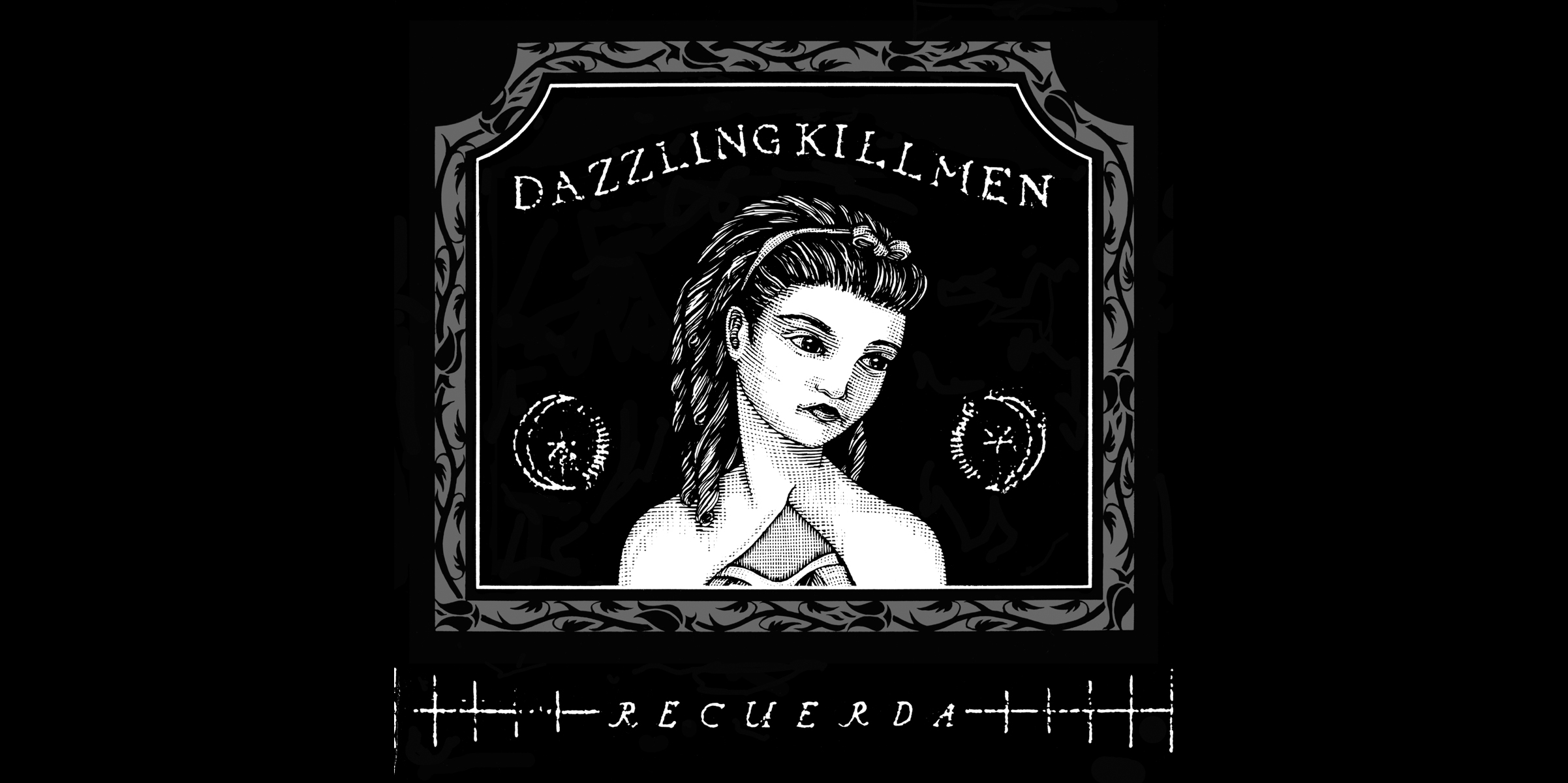   Dazzling Killmen,  Recurada . CD Booklet Cover.  1996. Pen and ink, Scratch board. Released by Skin Graft Records. 