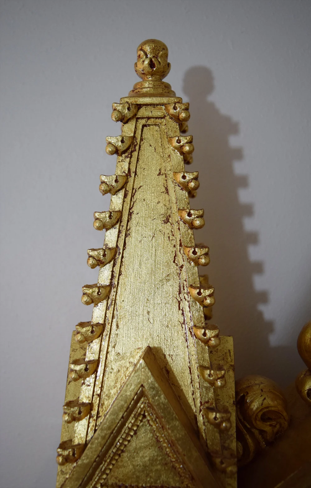 Detail of side top spires with small crockets.