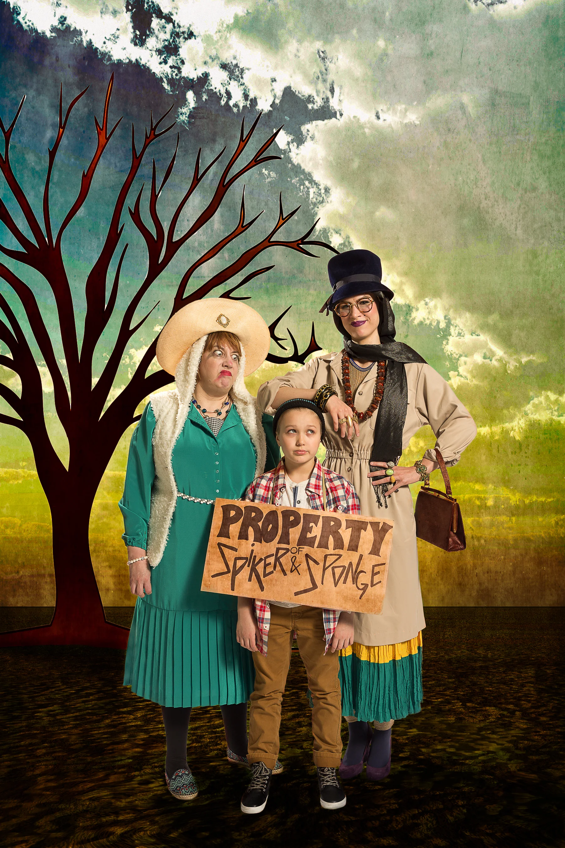 Victoria Blake as Sponge, Aida Valentine as James, and Stephanie Leppert as Spiker.