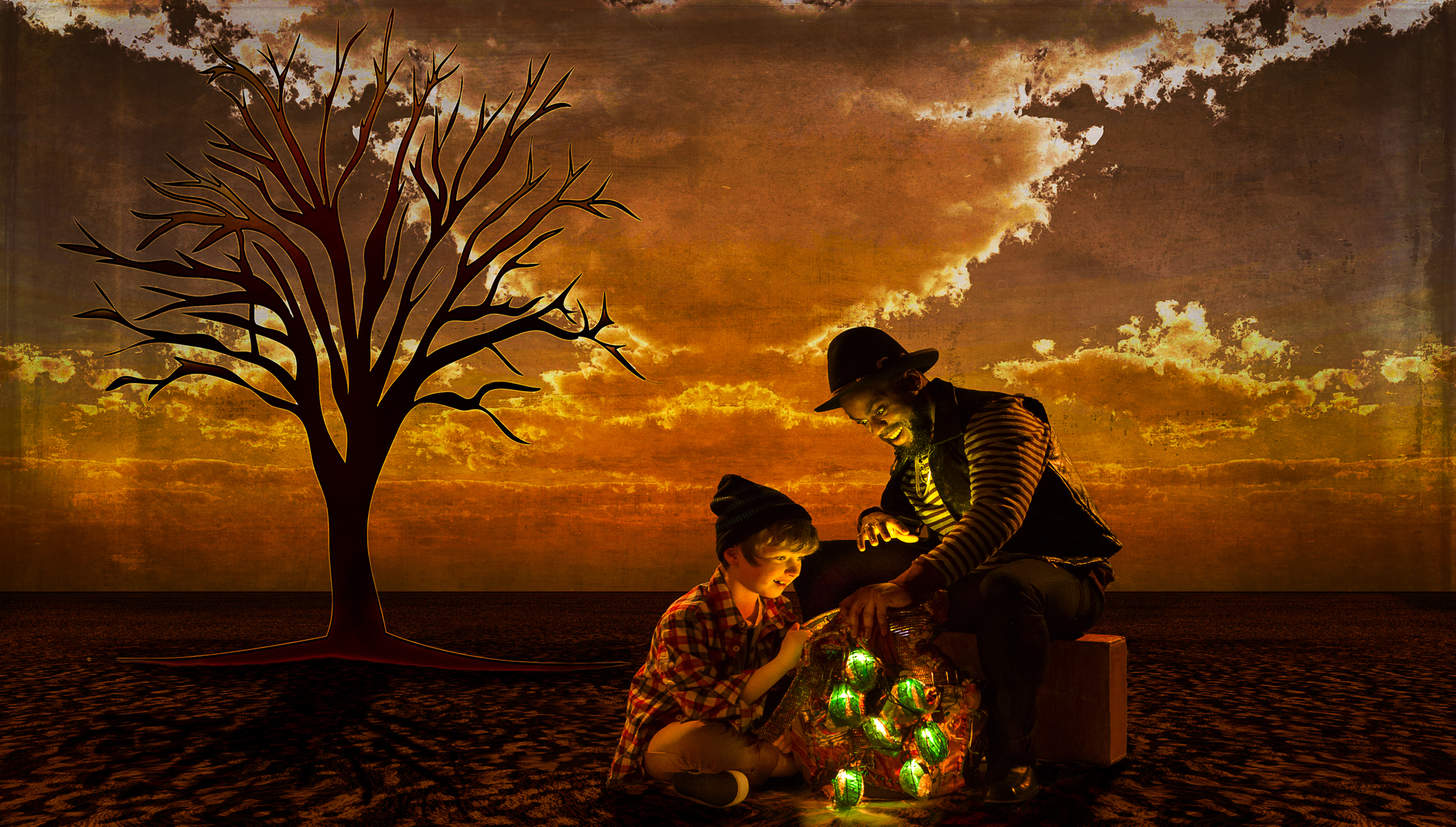 Theo Curl as James, Gerrin Mitchell as Ladahlord. 