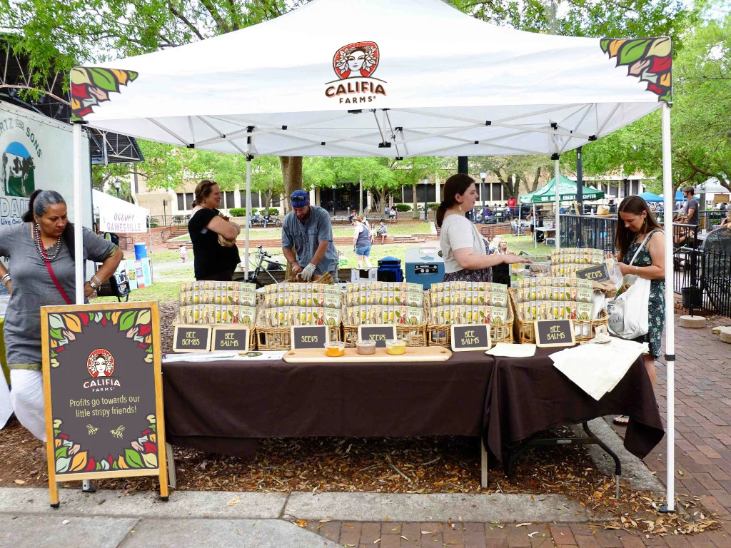 Mock-up of traveling farmers' market booth.
