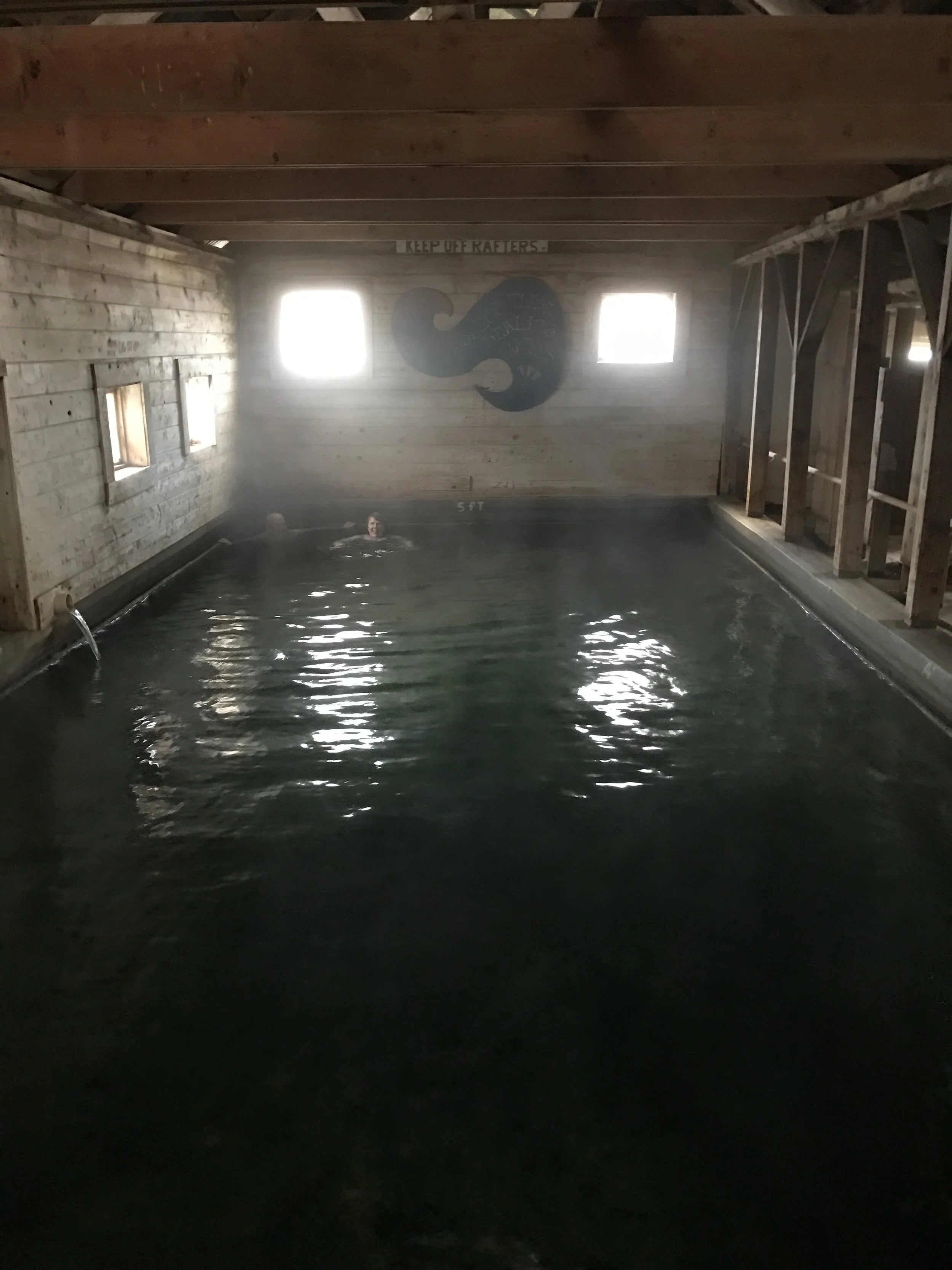 Inside hot springs
