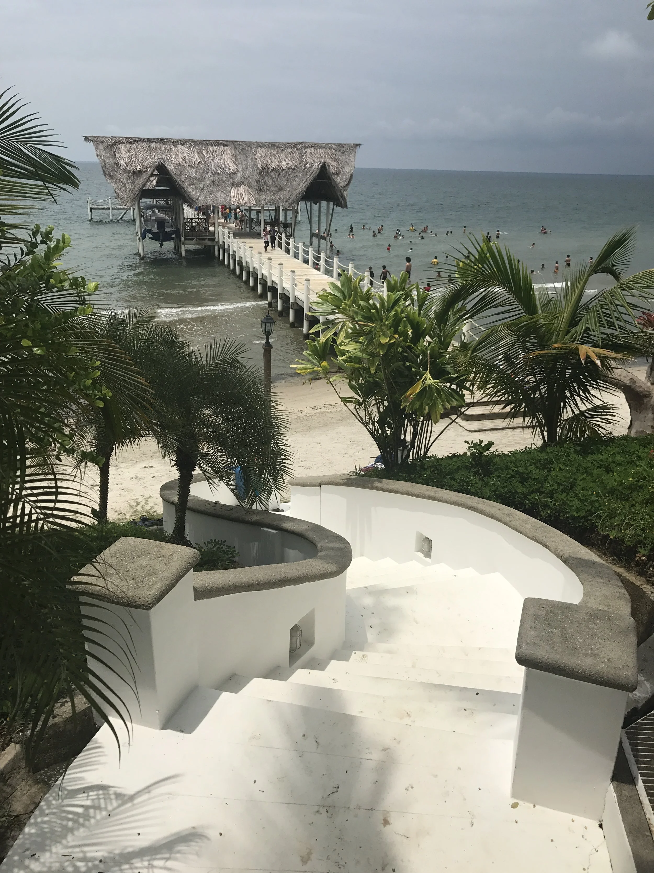 A look out into the ocean from camp. Beach time is offered daily for volunteers and youth.