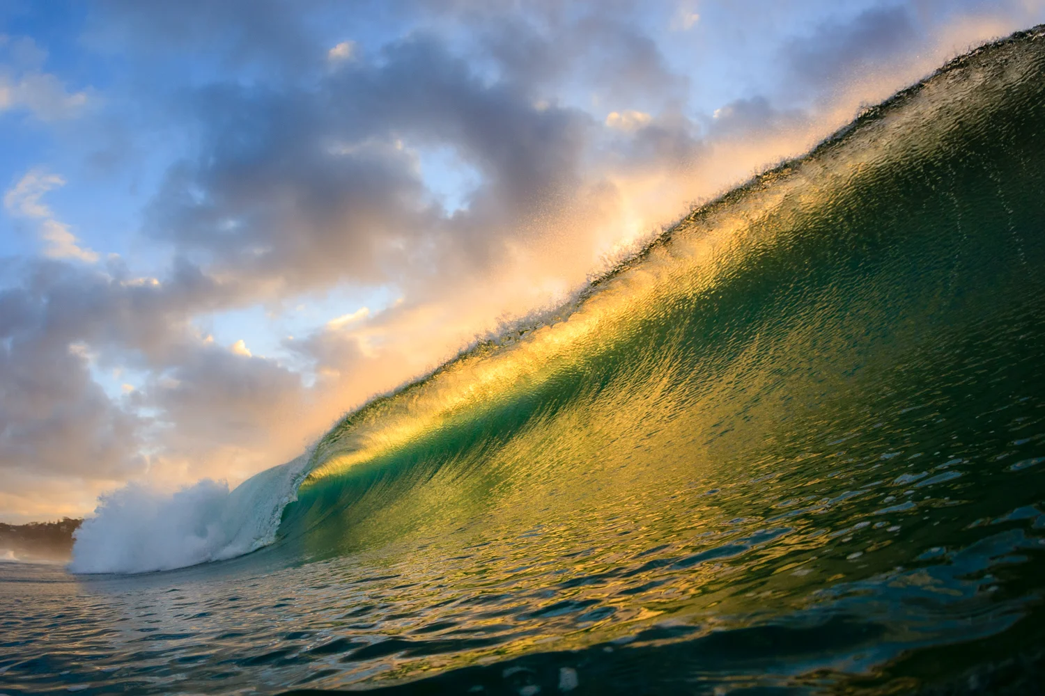 Warm golden glow. 