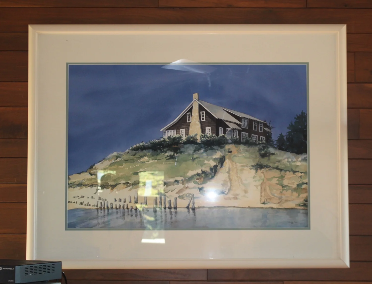 Watercolor of the Sebastians' first cottage before Palomita puchased by Consumers Power