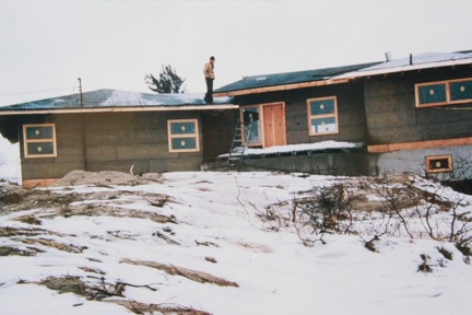 James Sebastian on the roof during construction