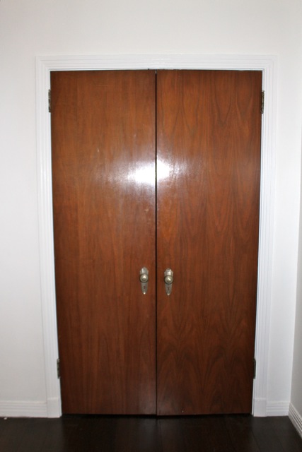 Burnished double door with original hardware